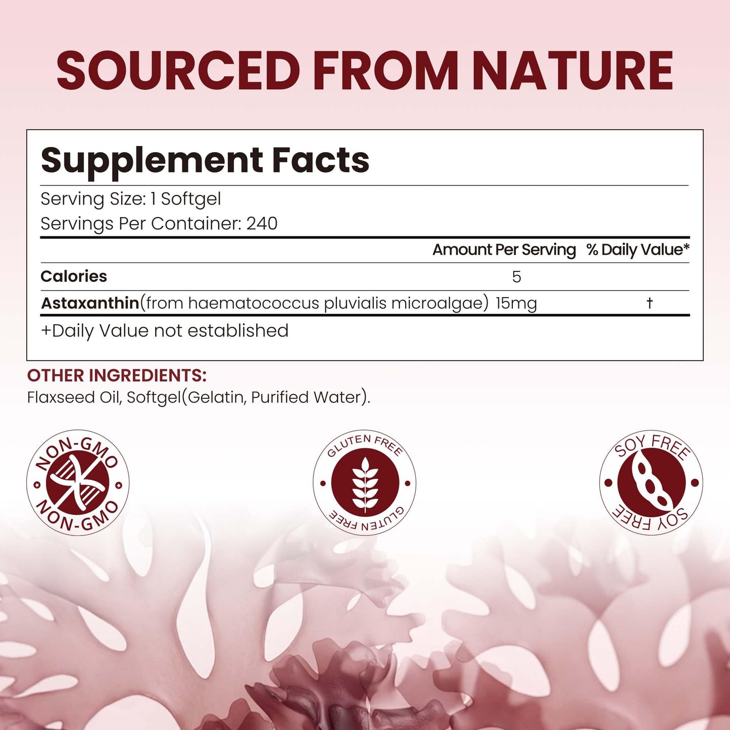 VerdiGusto Astaxanthin 15mg Softgels 240
