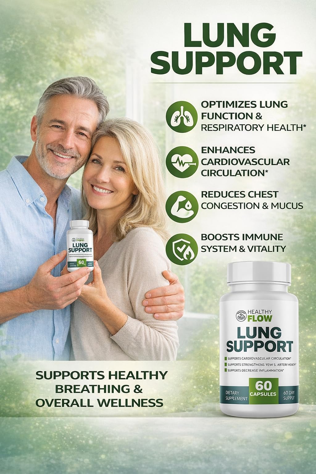 BOLDNEST Healthy Flow Lung Support Capsules 60 Count