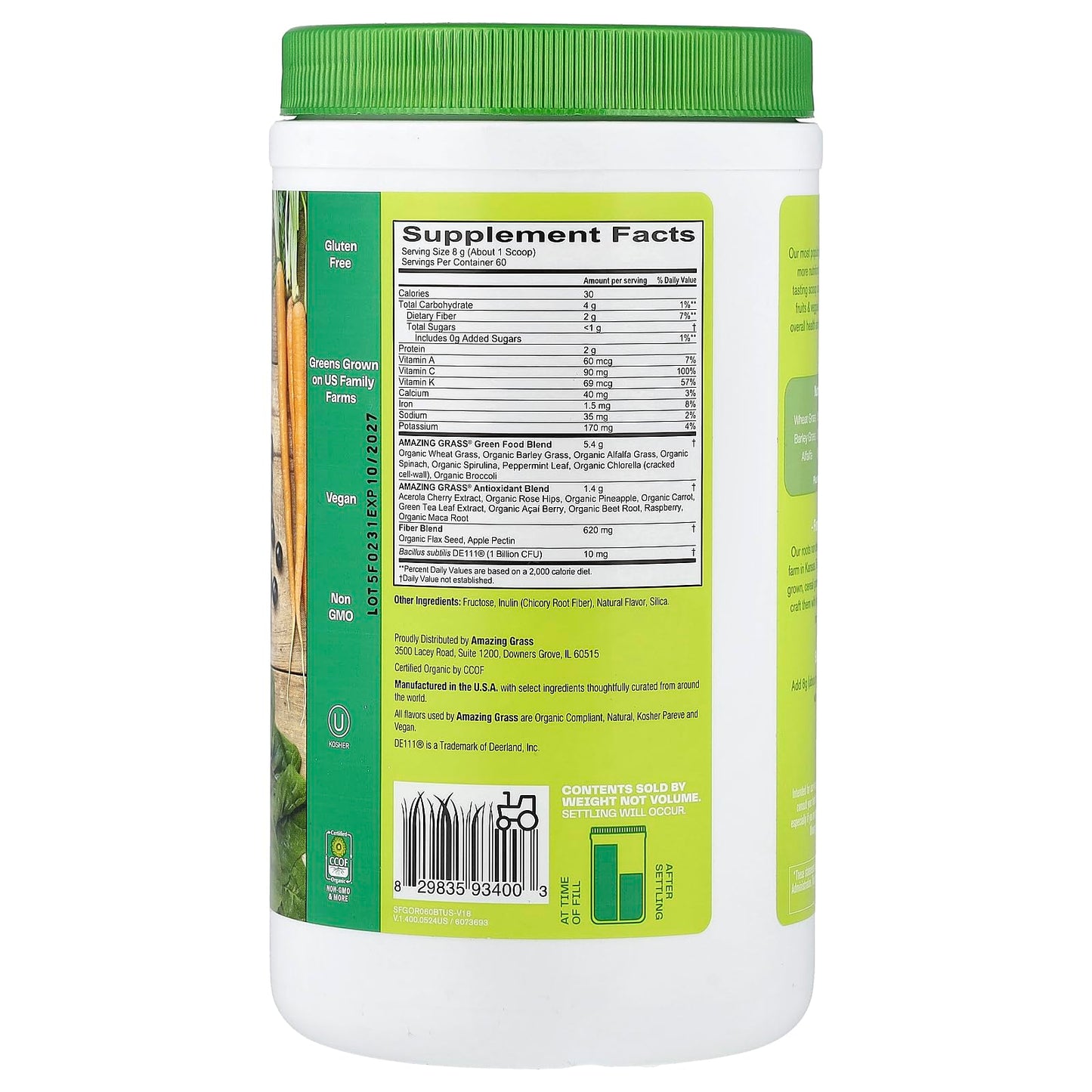 Amazing Grass Green SuperFood Original Powder 17 Ounce