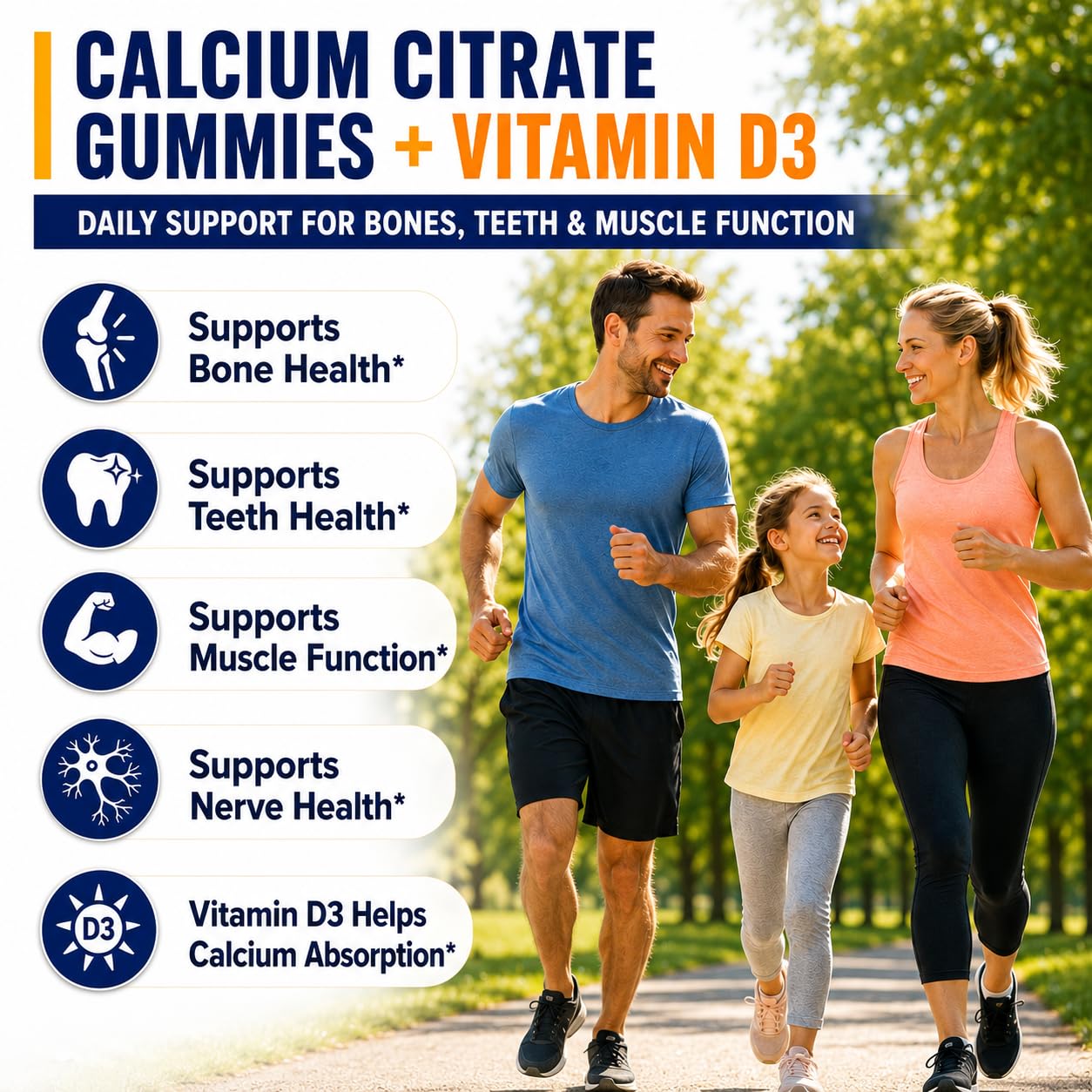 Fzjjyana Calcium Citrate with Vitamin D3 Gummies 120 Count