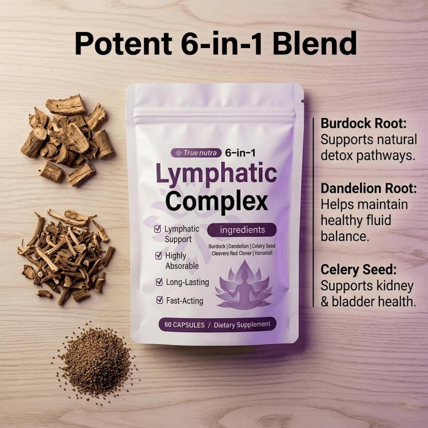 True Nutra Pure Lymphatic Complex 6 in 1 60 Soft Capsules