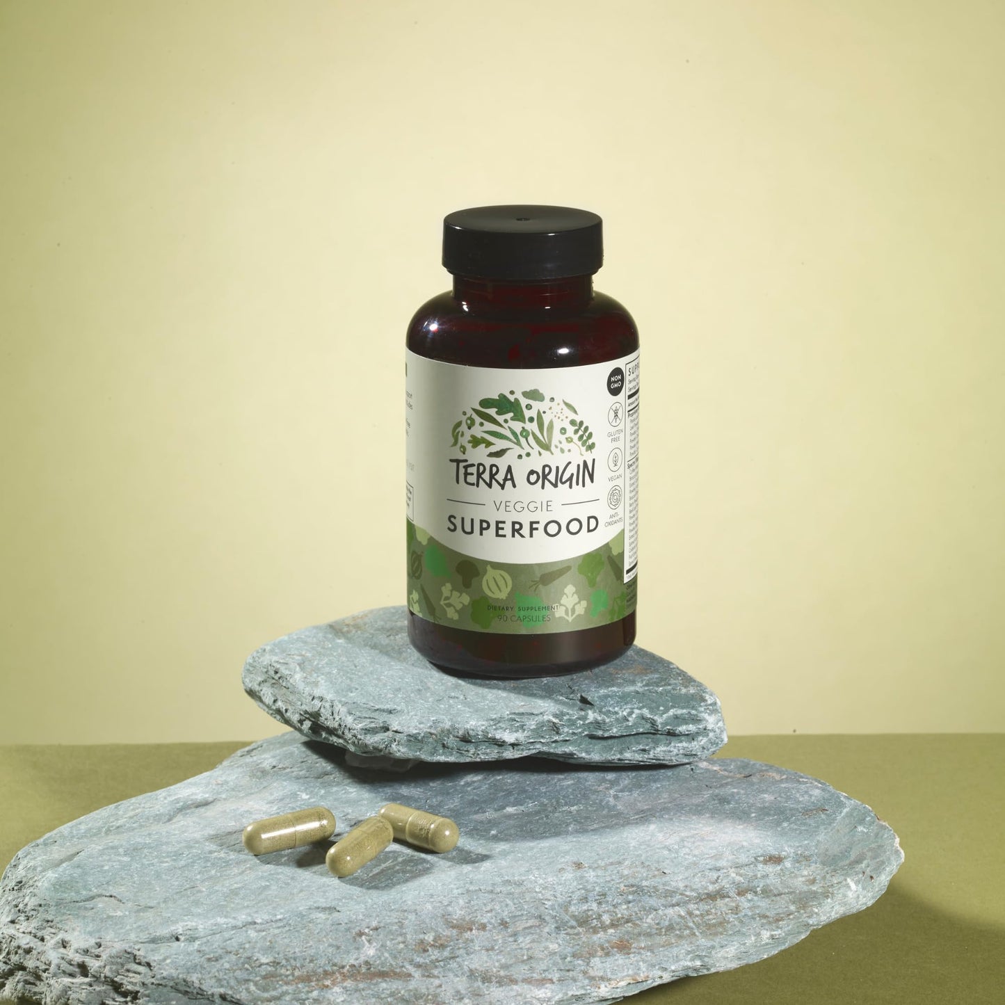 TERRA ORIGIN Veggie Superfood Supplement Capsules, 90 Count
