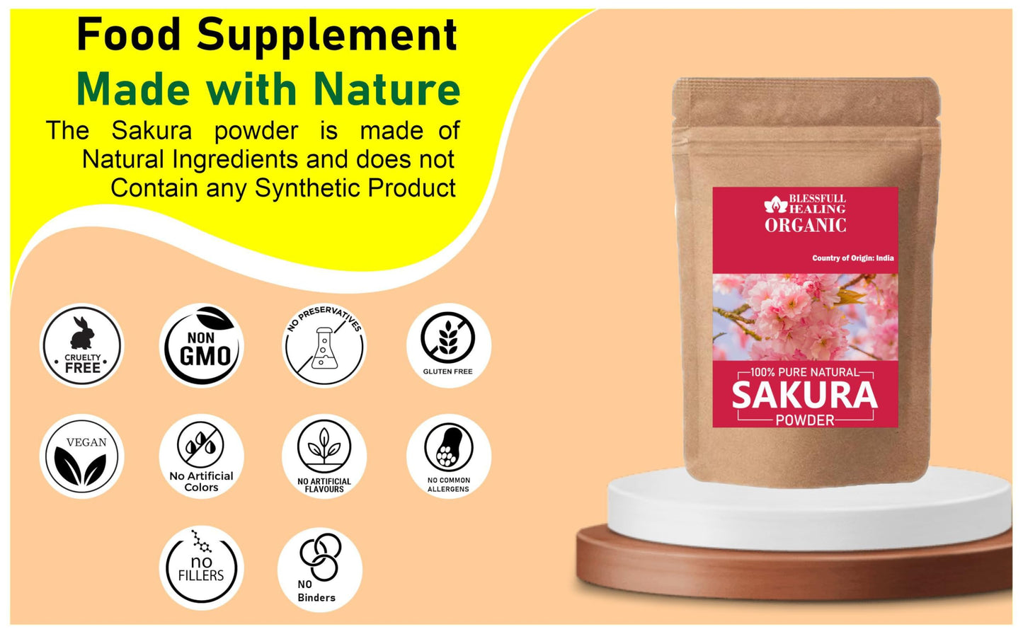 Blessfull Healing Organic Sakura Powder 10.58 oz
