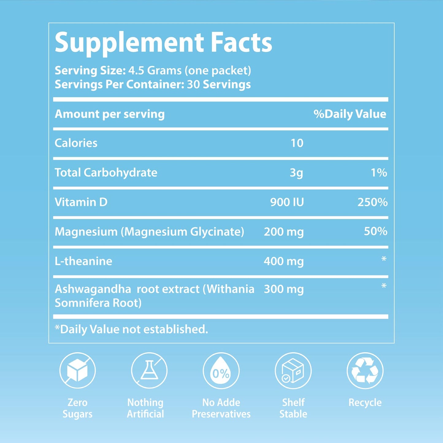 Loroc'e UltraCalm Super Cortisol Drink Powder with Magnesium Glycinate, Ashwagandha, L-Theanine, Vitamin D3, Magnesium Powder for Sleep & Stress Relief, Raspberry Lemonade, 4.76 oz