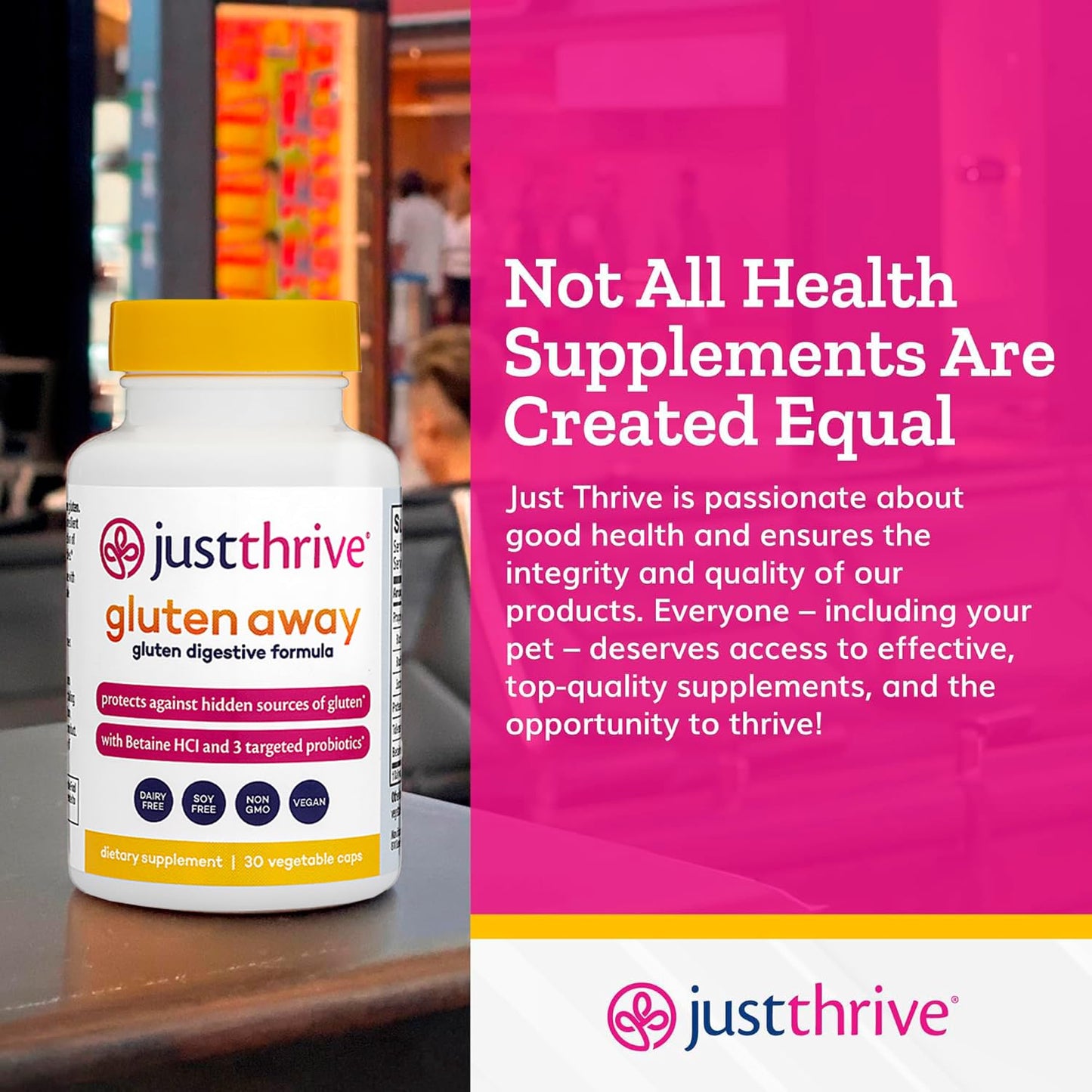 Just Thrive Gluten Away Capsules 30 Count
