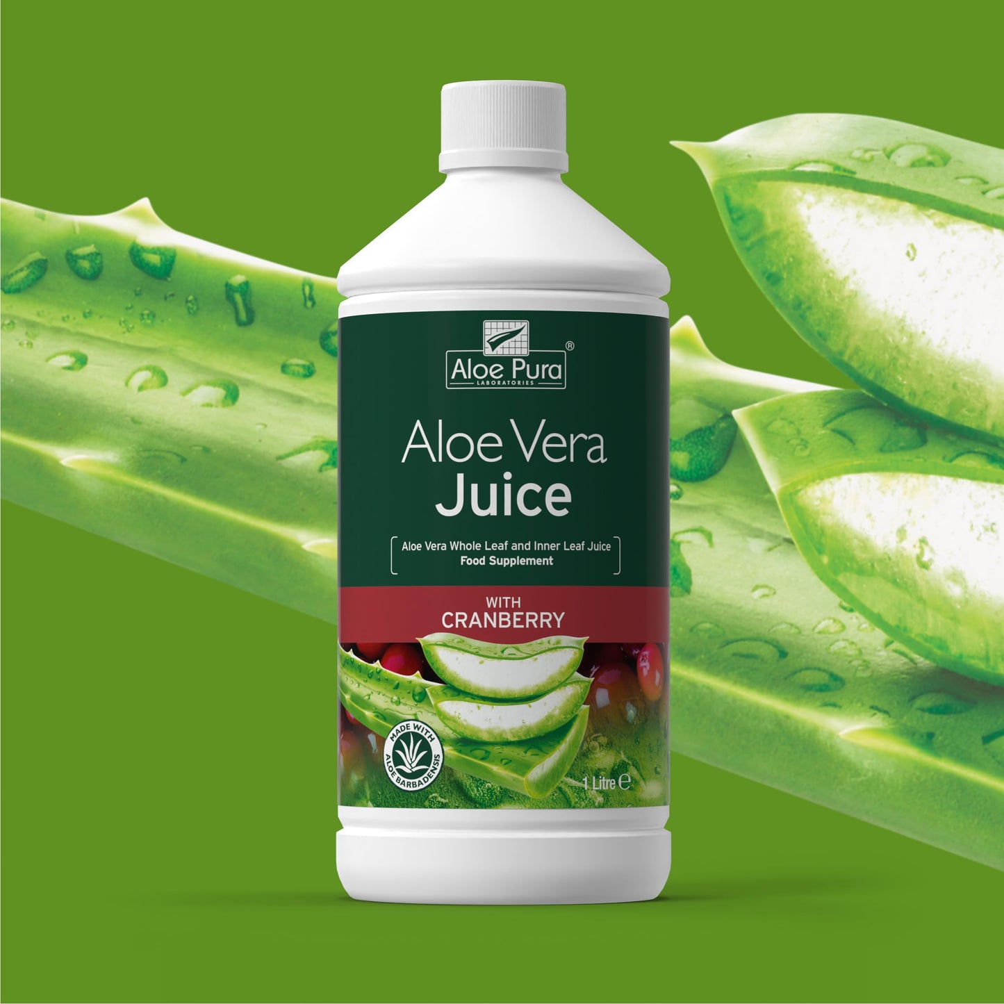 Aloe Pura Aloe Vera Juice Max Strength Cranberry Soft Gels 33.81 Fl Oz