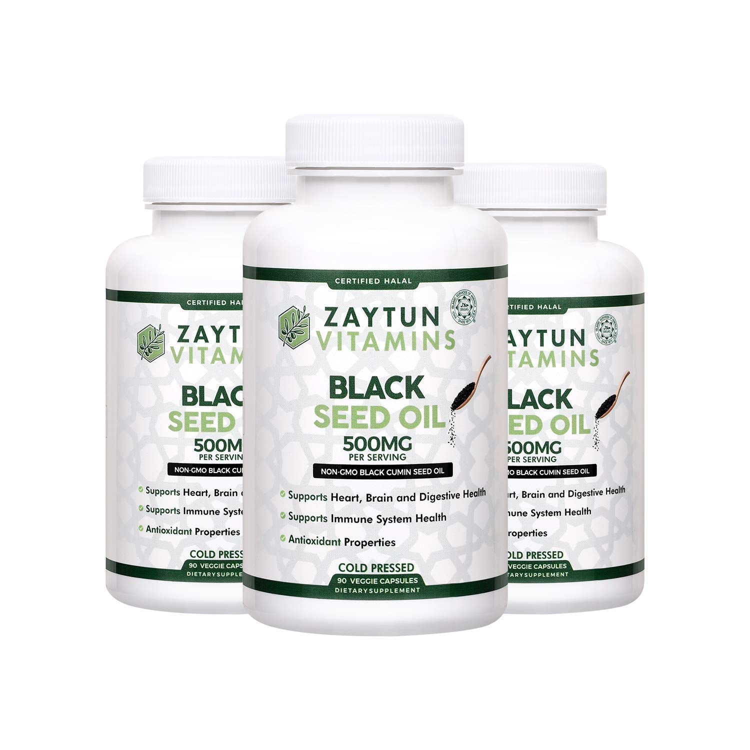 Zaytun Vitamins Halal Black Seed Oil Cold-Pressed Nigella Sativa Capsules 270