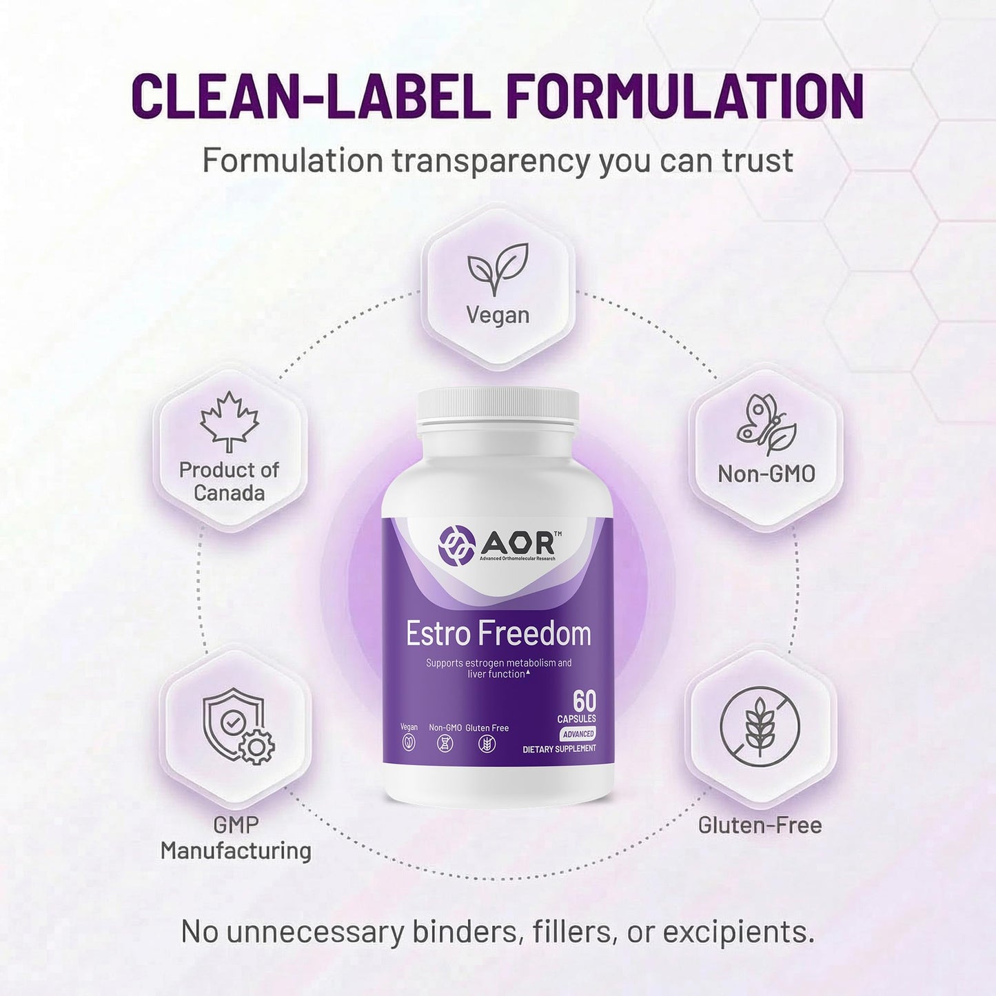 AOR Estro Freedom Vegan Capsules, 60 Count