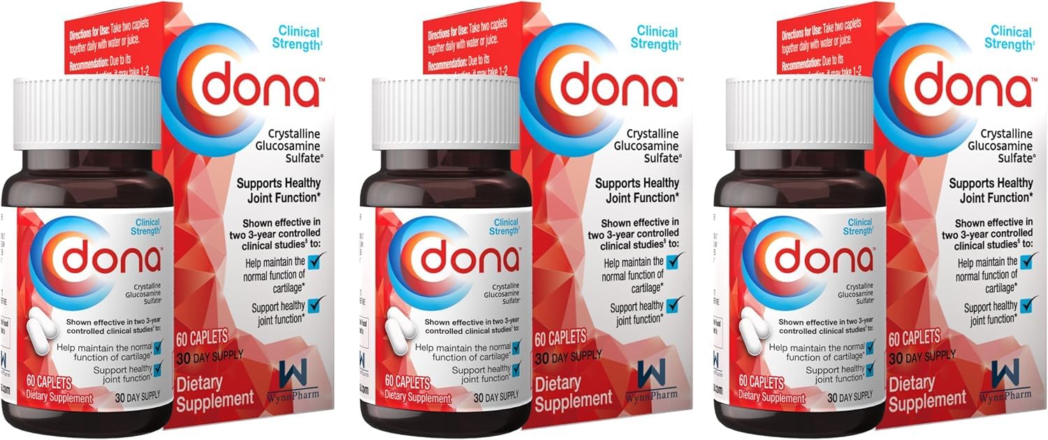 Dona Crystalline Glucosamine Sulfate Caplets 180 Count