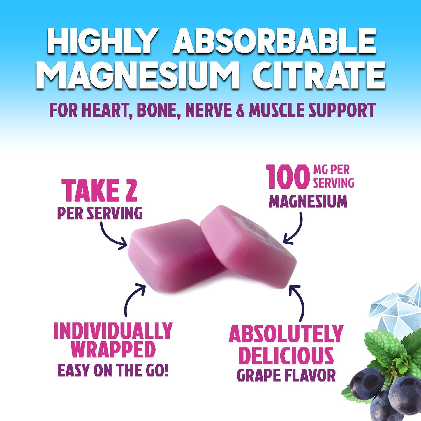 Nature's Nutrition Magnesium Citrate Gummies 60 Count