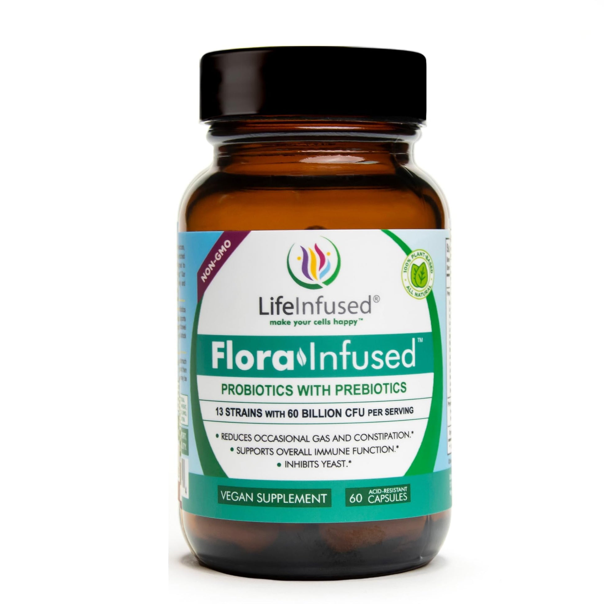 Life Infused Flora Infused Probiotics with Prebiotics Capsules, 60 Count