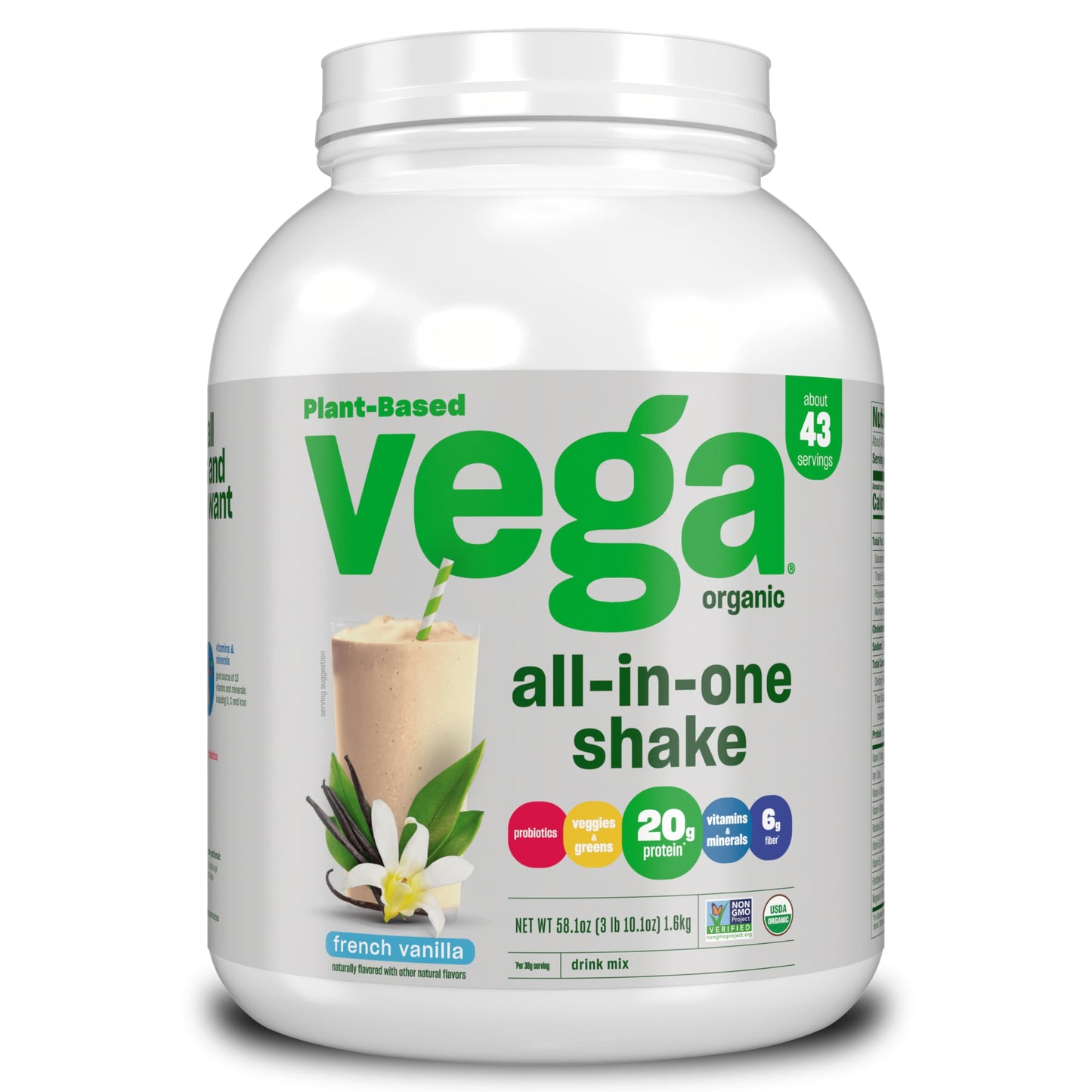 Vega Organic All-in-One Vegan Protein Powder Chocolate, 1 Count