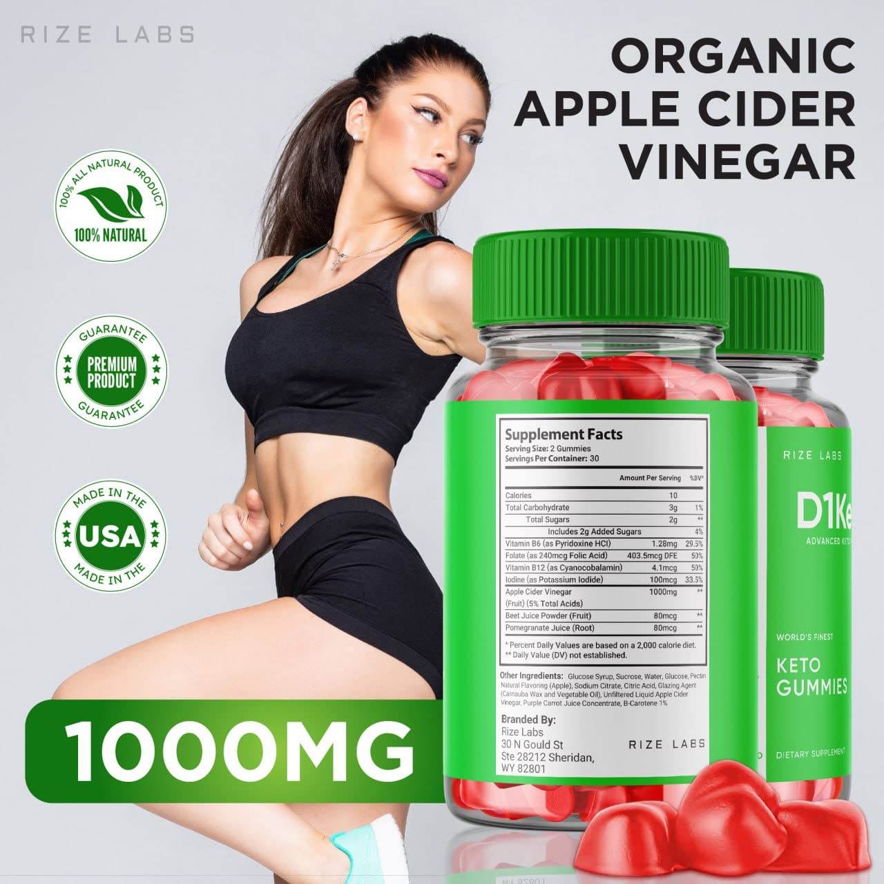 Rize Labs D1 Keto Gummies 300 Gummies