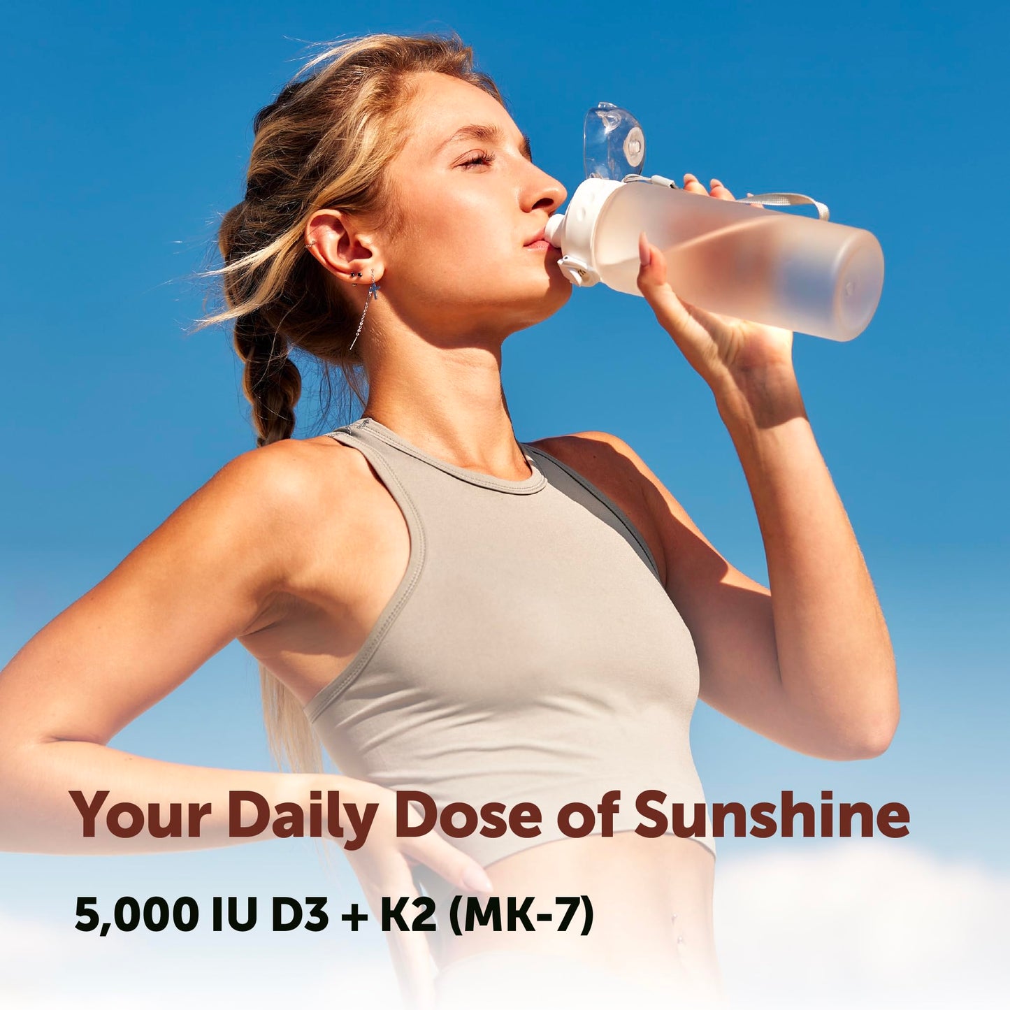 Micro Ingredients Vitamin D3 5000 IU + K2 MK-7 100 mcg Softgels, 90 Count