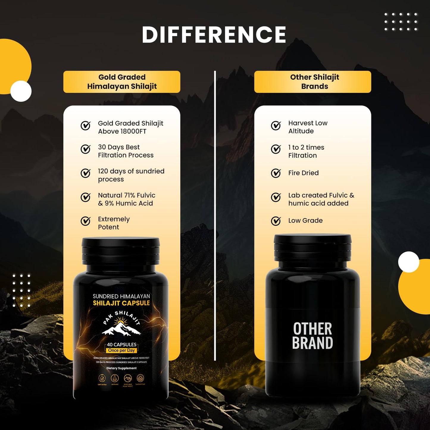 PakShilajit Himalayan Shilajit Capsules 40 Capsules