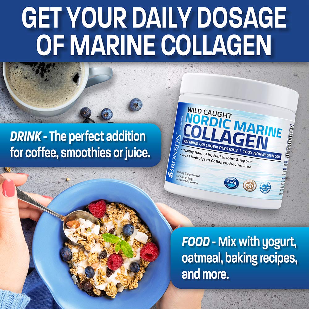 Bronson Marine Collagen Peptides Hydrolyzed Protein Powder 5.29 oz