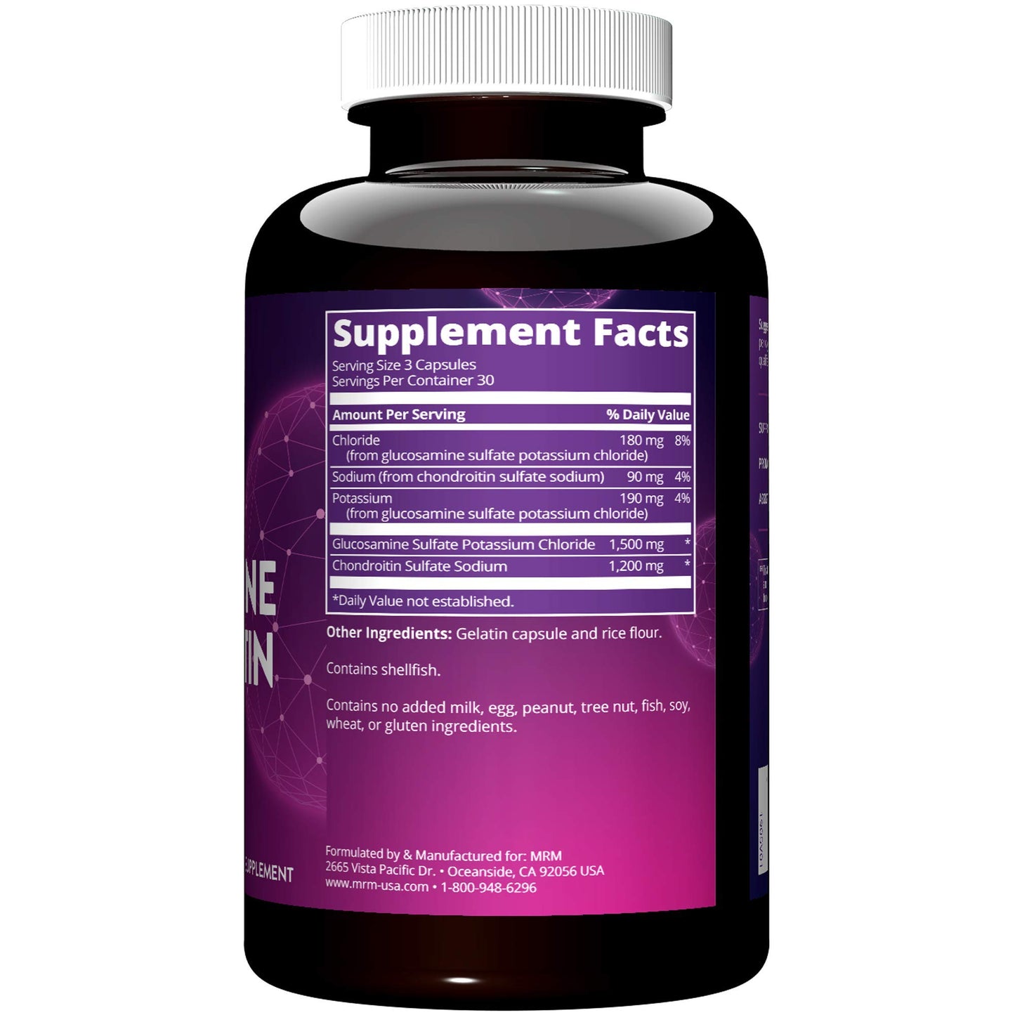MRM Glucosamine 1500mg & Chondroitin Sulfate 1200mg Capsules, 90 Count
