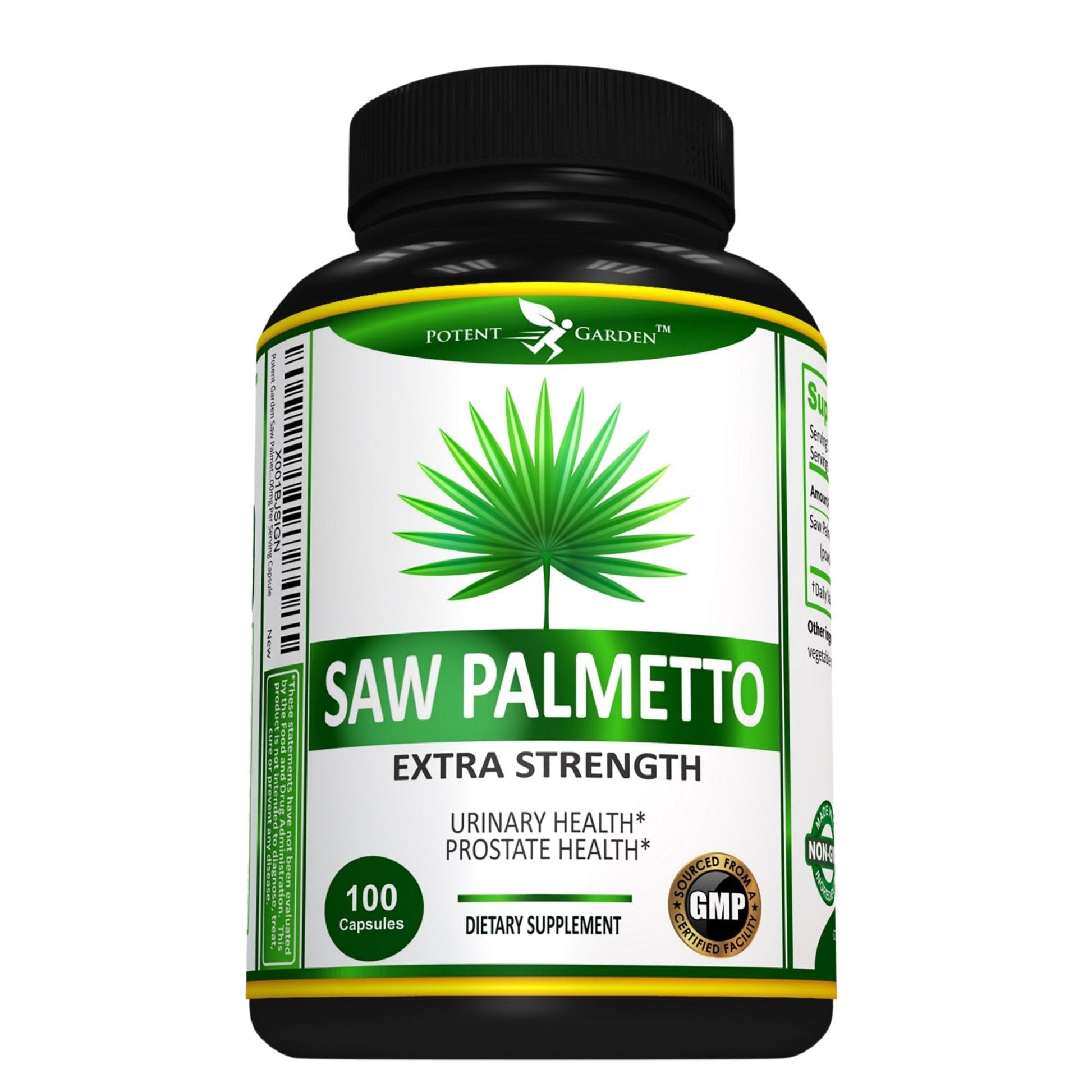 Potent Garden Saw Palmetto 500 mg Prostate Supplements for Men Capsule, 1 Count