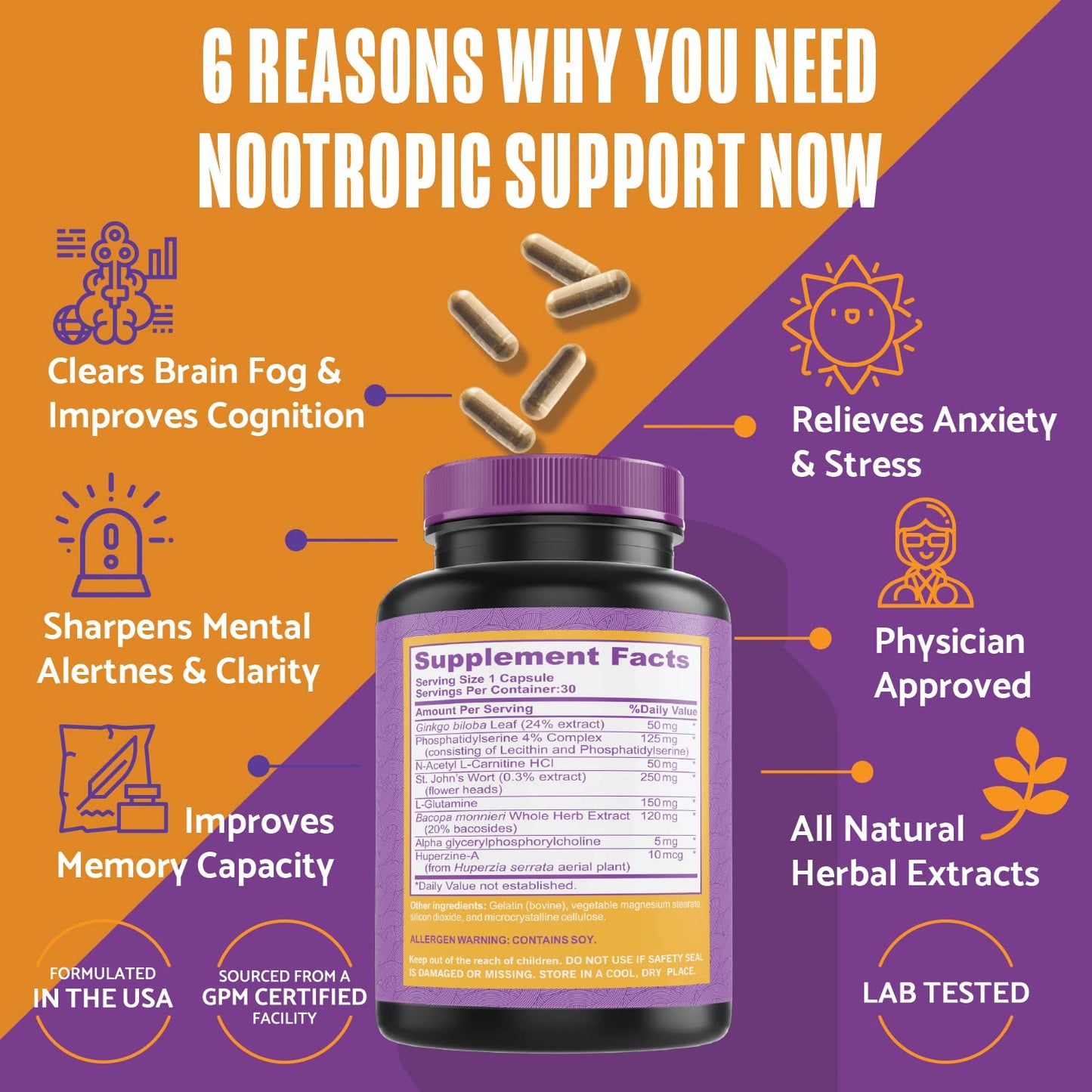 PLANTFUL RESEARCH Nootropic Brain Supplement Powder, 26.45 Ounce
