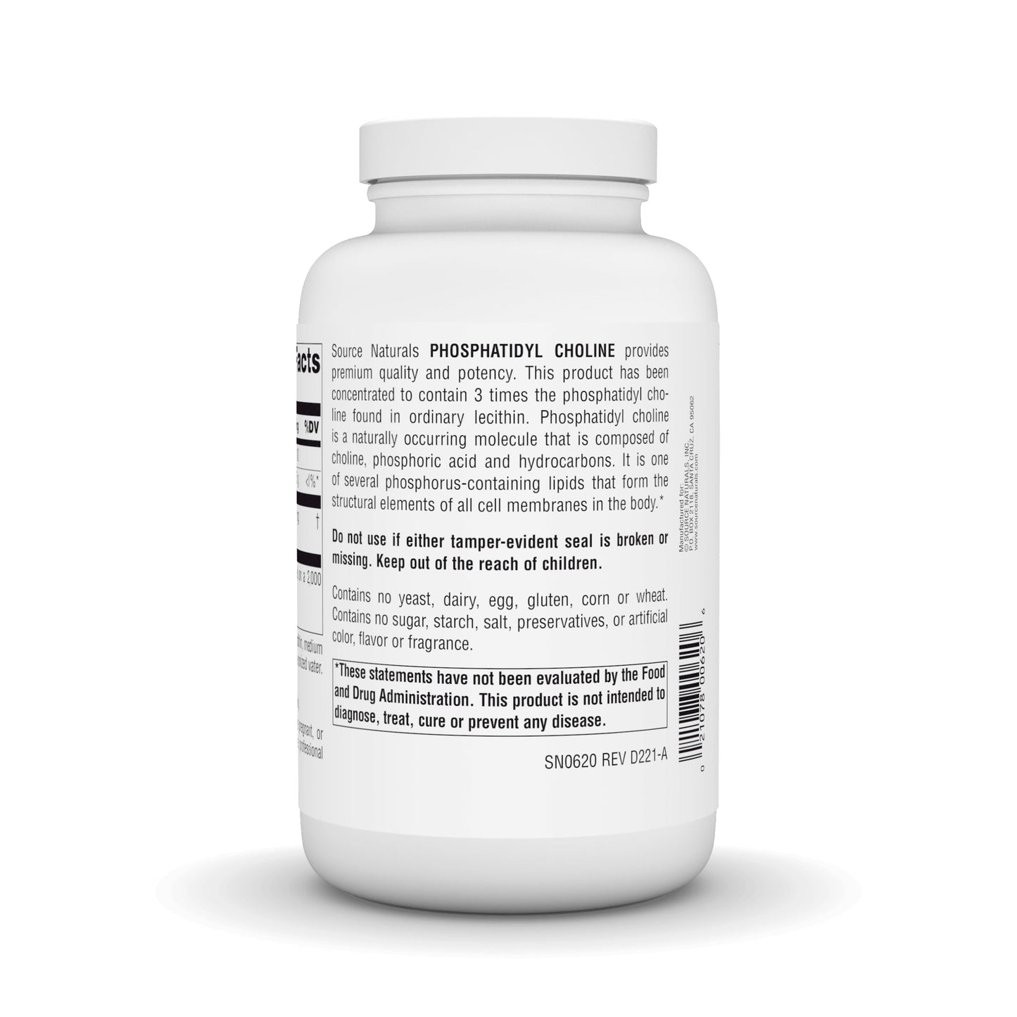 Source Naturals Phosphatidyl Choline in Lecithin 420 mg Dietary Supplement Softgels 180