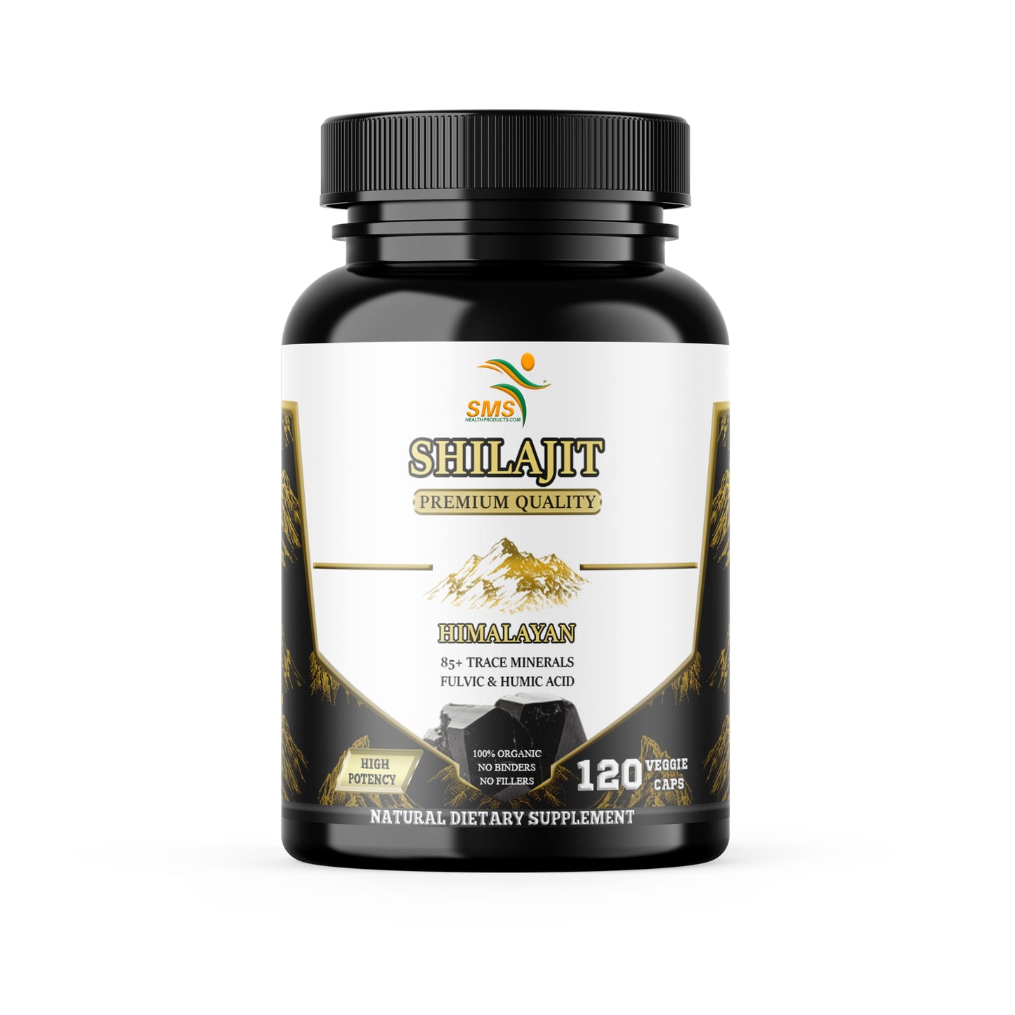 SMSHEALTHPRODUCTS.com Shilajit Pure Himalayan 1,000mg Organic Shilajit Extract per Serving, 120 Capsules