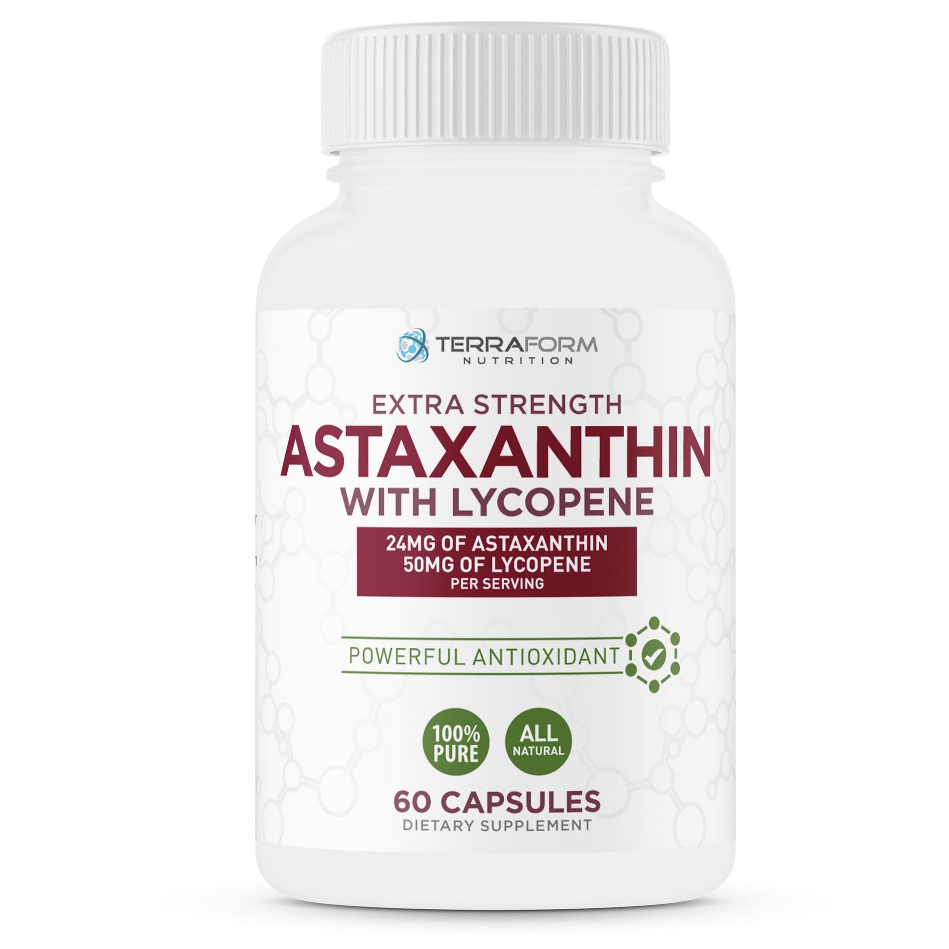 TerraForm Nutrition Astaxanthin Supplement, 60 Capsules