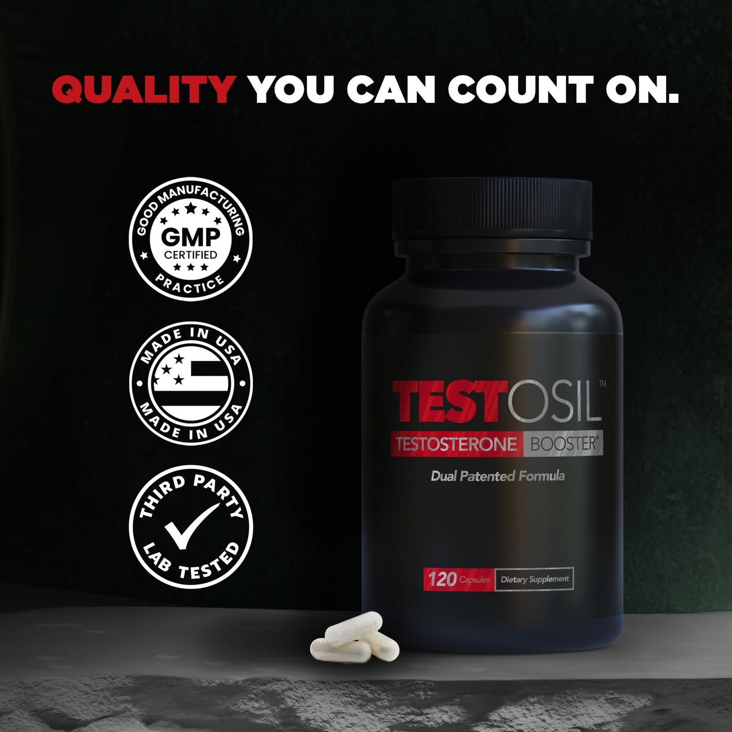Leading Edge Health Testosil Men's Advanced Testosterone Support Capsules, 120 Capsules