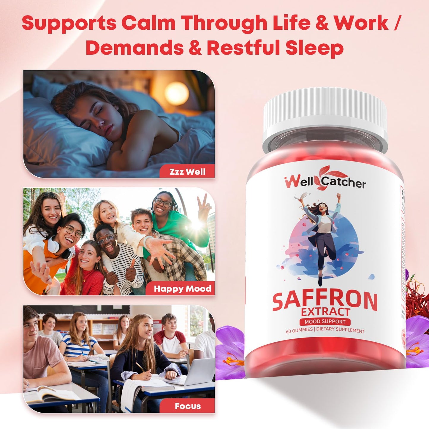 Wellcatcher Saffron Gummies 60 Count