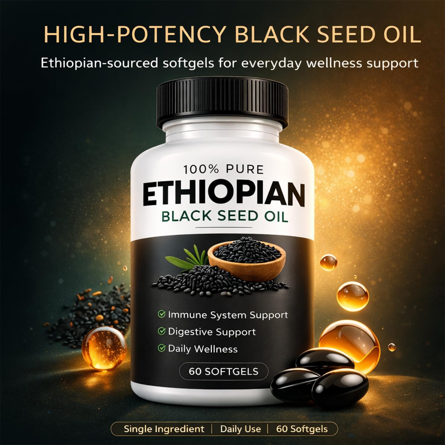 Ovela Ethiopian Black Seed Oil Softgel 60 Count