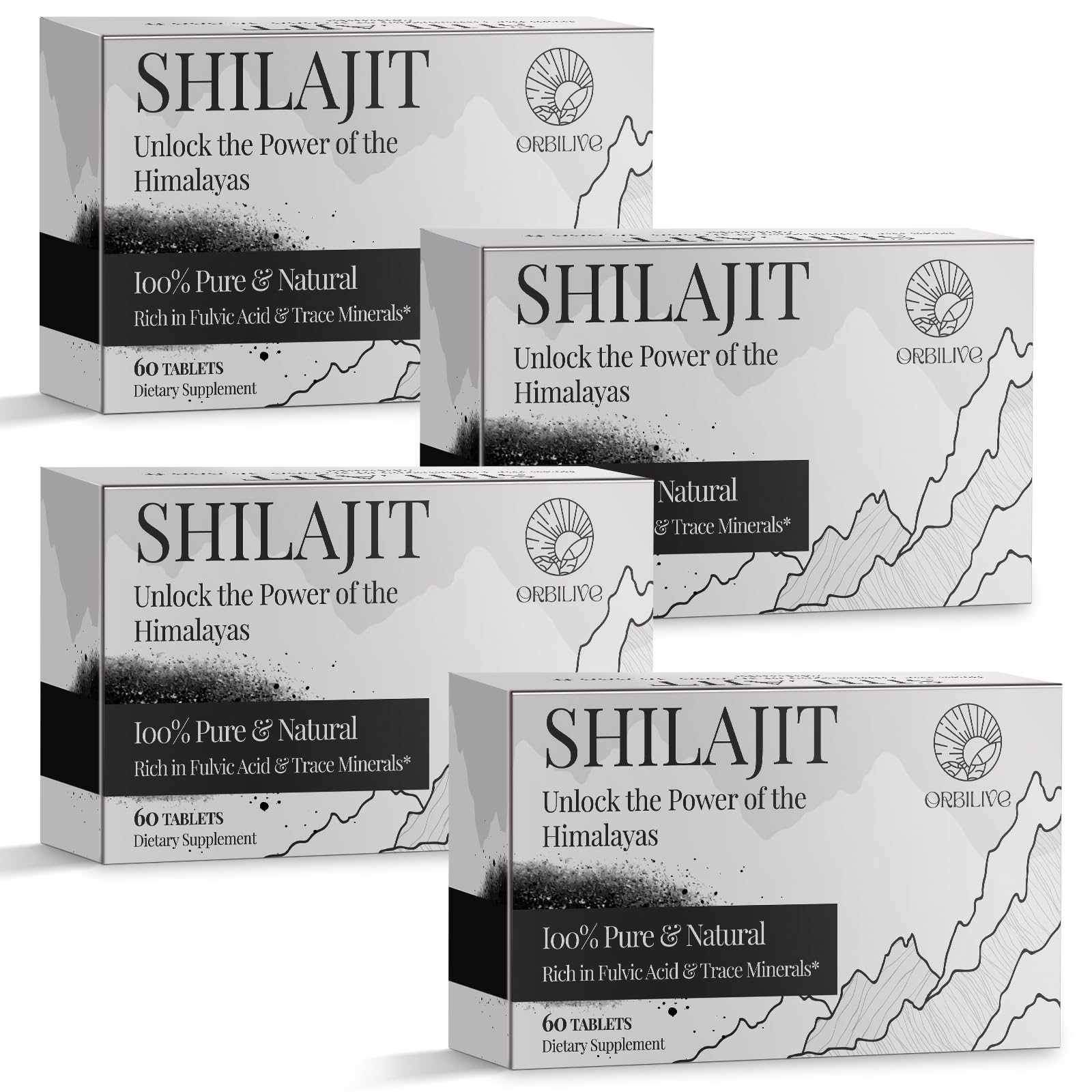 ORBILIVE Shilajit 1000 mg, 240 Tablets