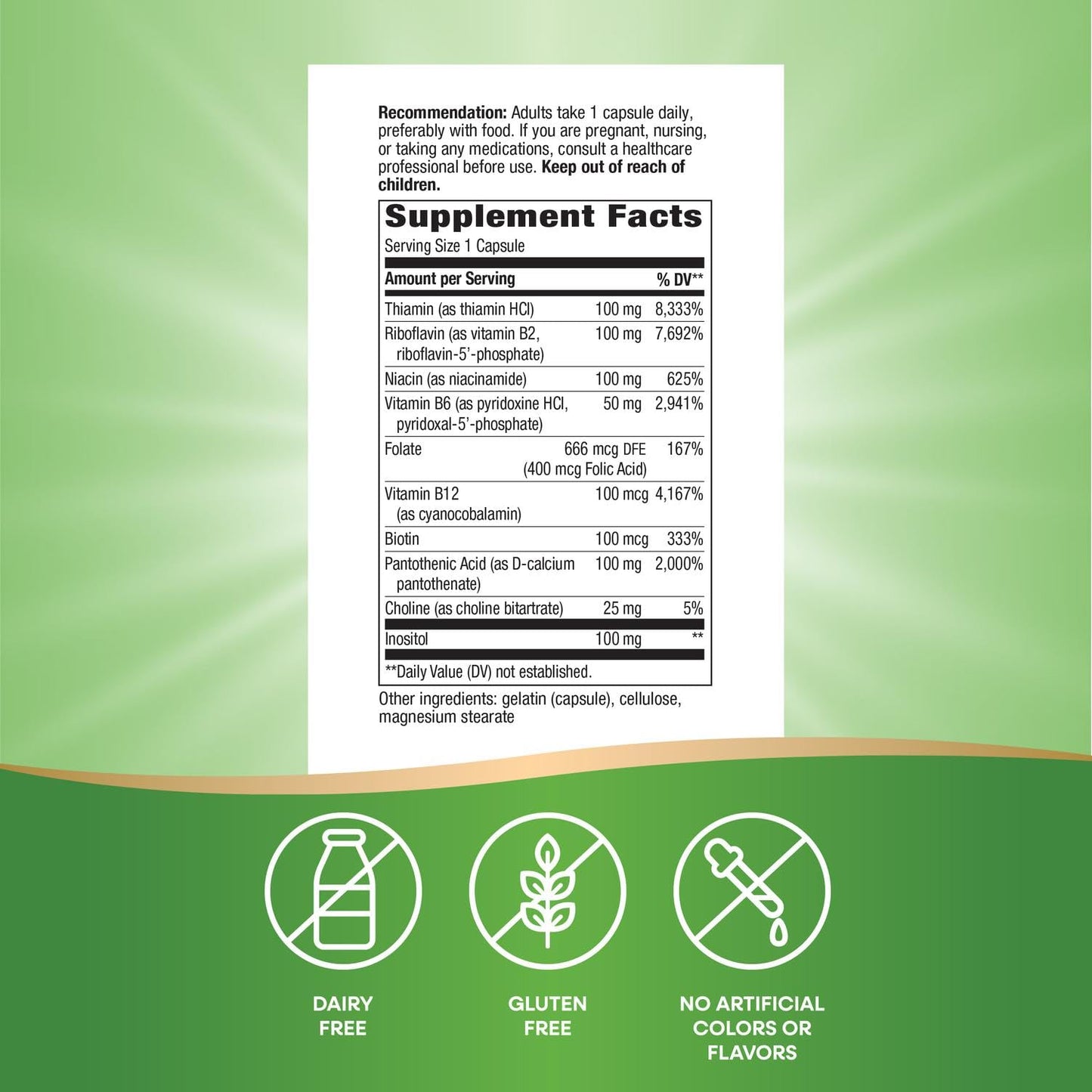 Nature's Way Vitamin B-100 Complex Capsules 100