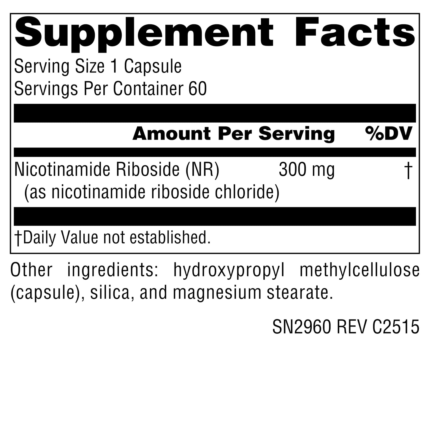 Source Naturals Nicotinamide Riboside NR 300 mg Capsules 60