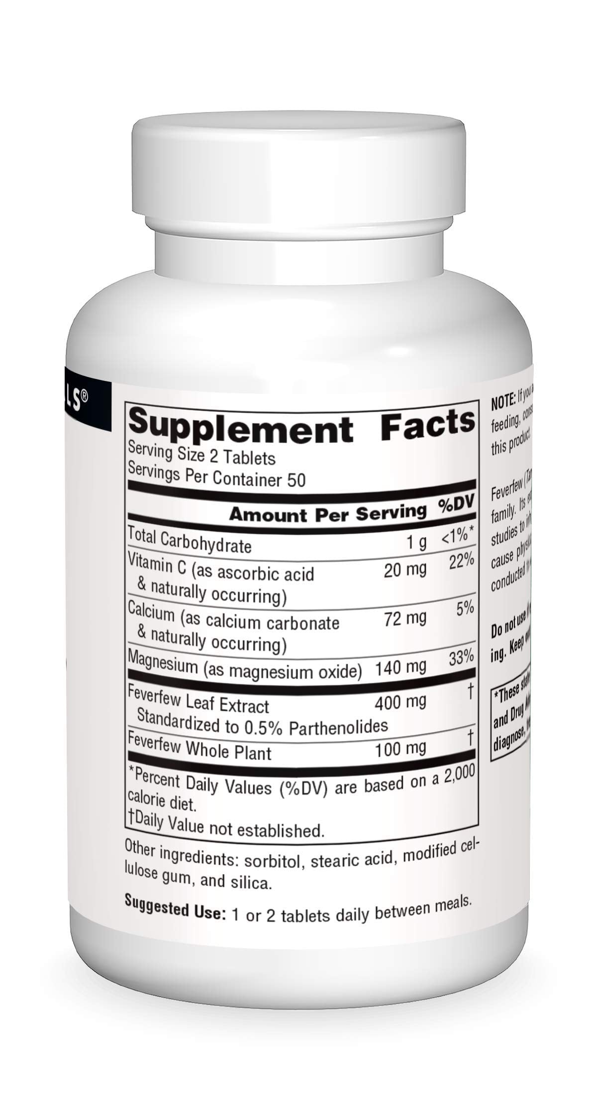 Source Naturals Feverfew Extract Tablet 100 Tablets