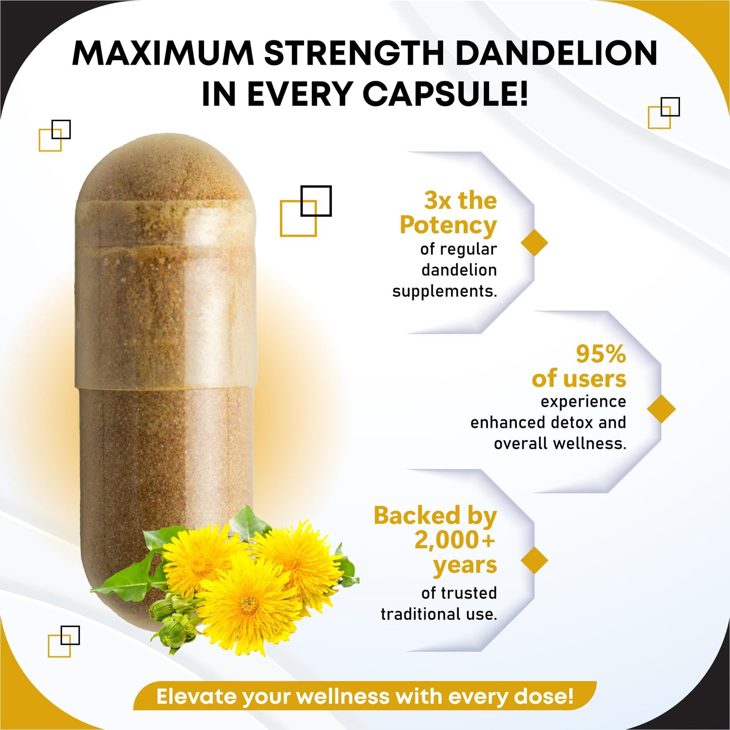 GUDOMET Dandelion with Milk Thistle, Artichoke, Vitamin C & Black Pepper Capsules, 150