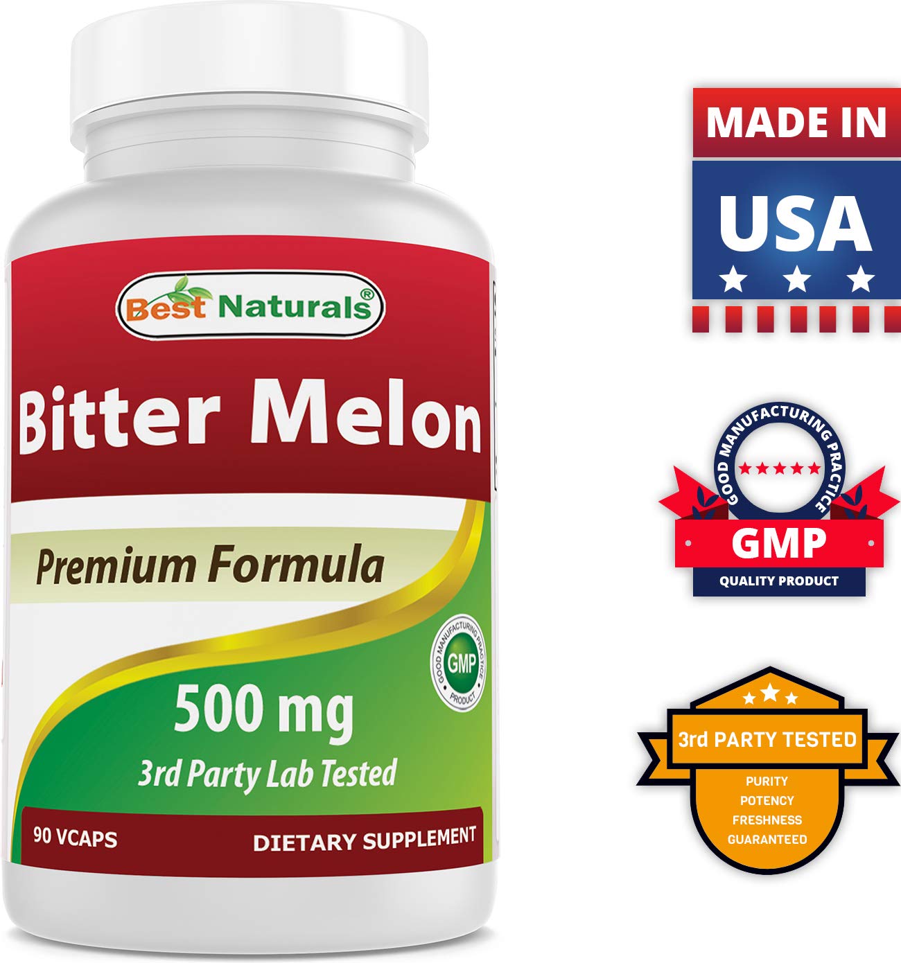 Best Naturals Bitter Melon 500 mg & Gymnema Sylvestre Extract 500 mg Capsules, 1 Count