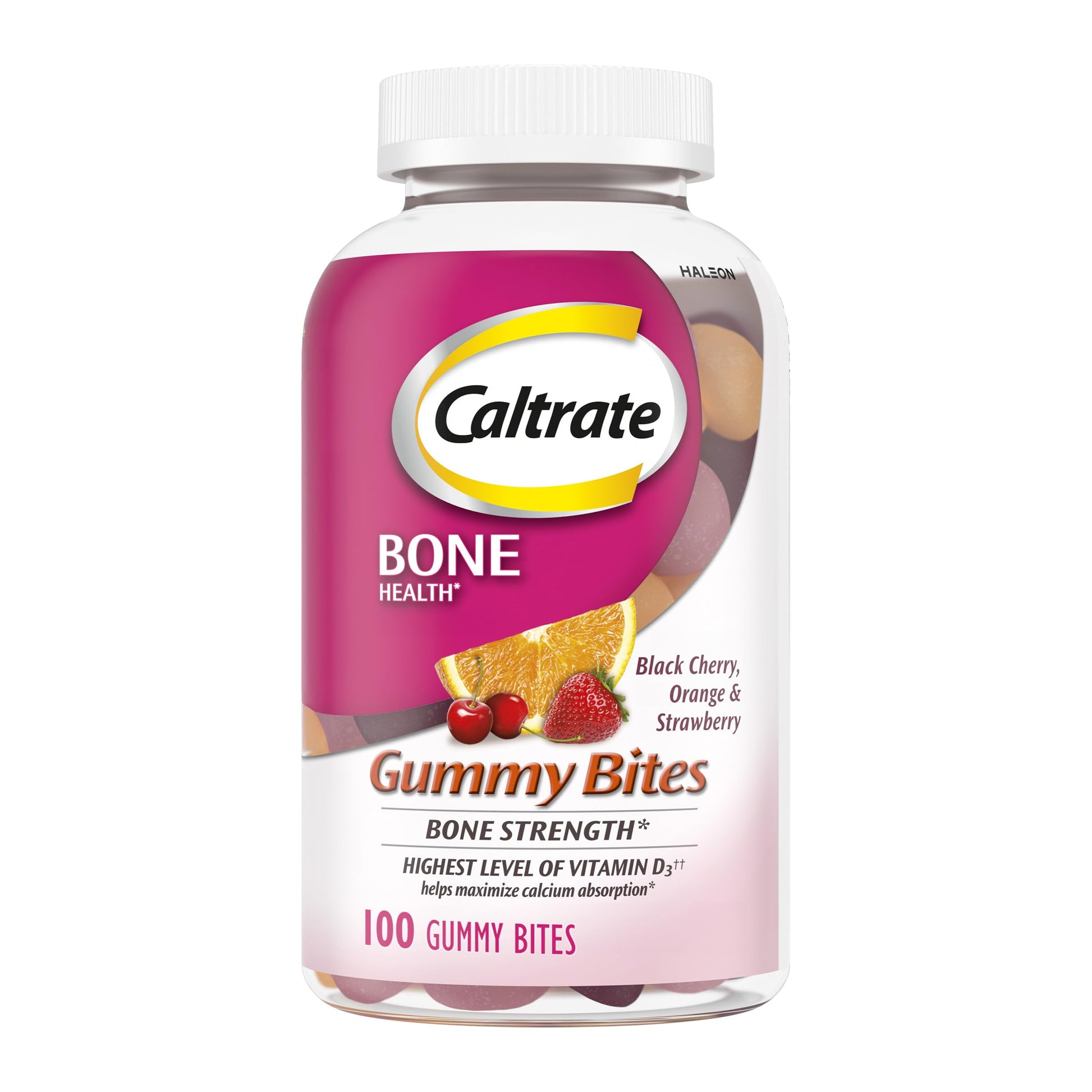 Caltrate Gummy Bites 600 Plus D3 Vitamin D and Calcium Supplement, 100 Count