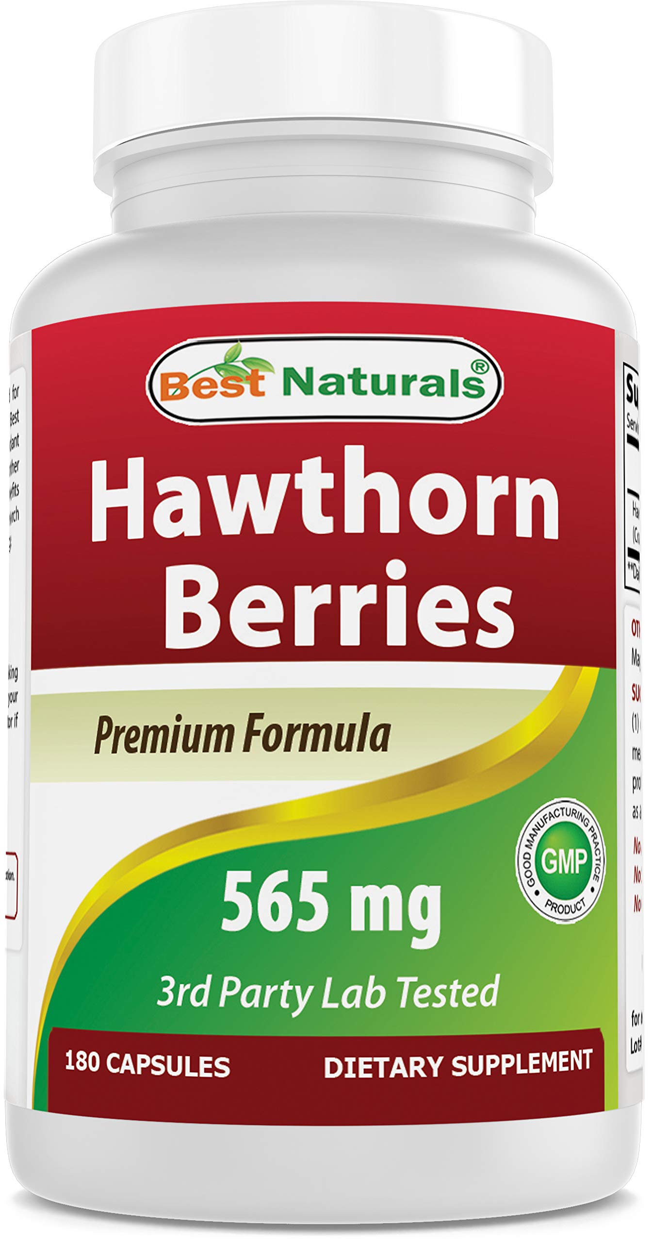Best Naturals Hawthorn Berry 565 mg Capsules, 180 Count