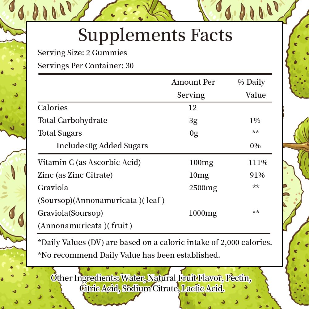 IIEltruiom Soursop Gummies 60 Count