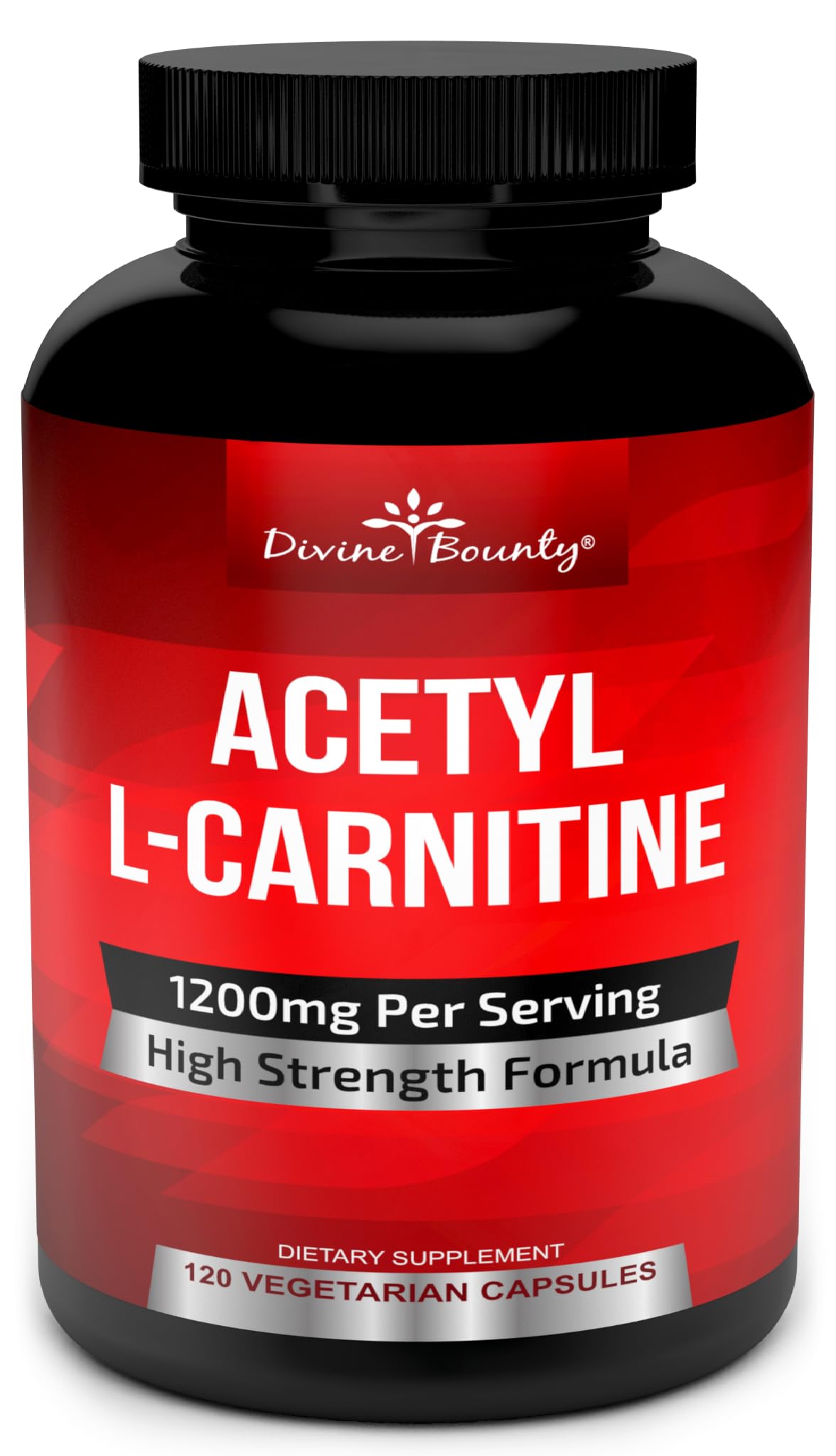 Divine Bounty Acetyl L-Carnitine 1200mg L Carnitine Supplement Capsule, 120 Capsules
