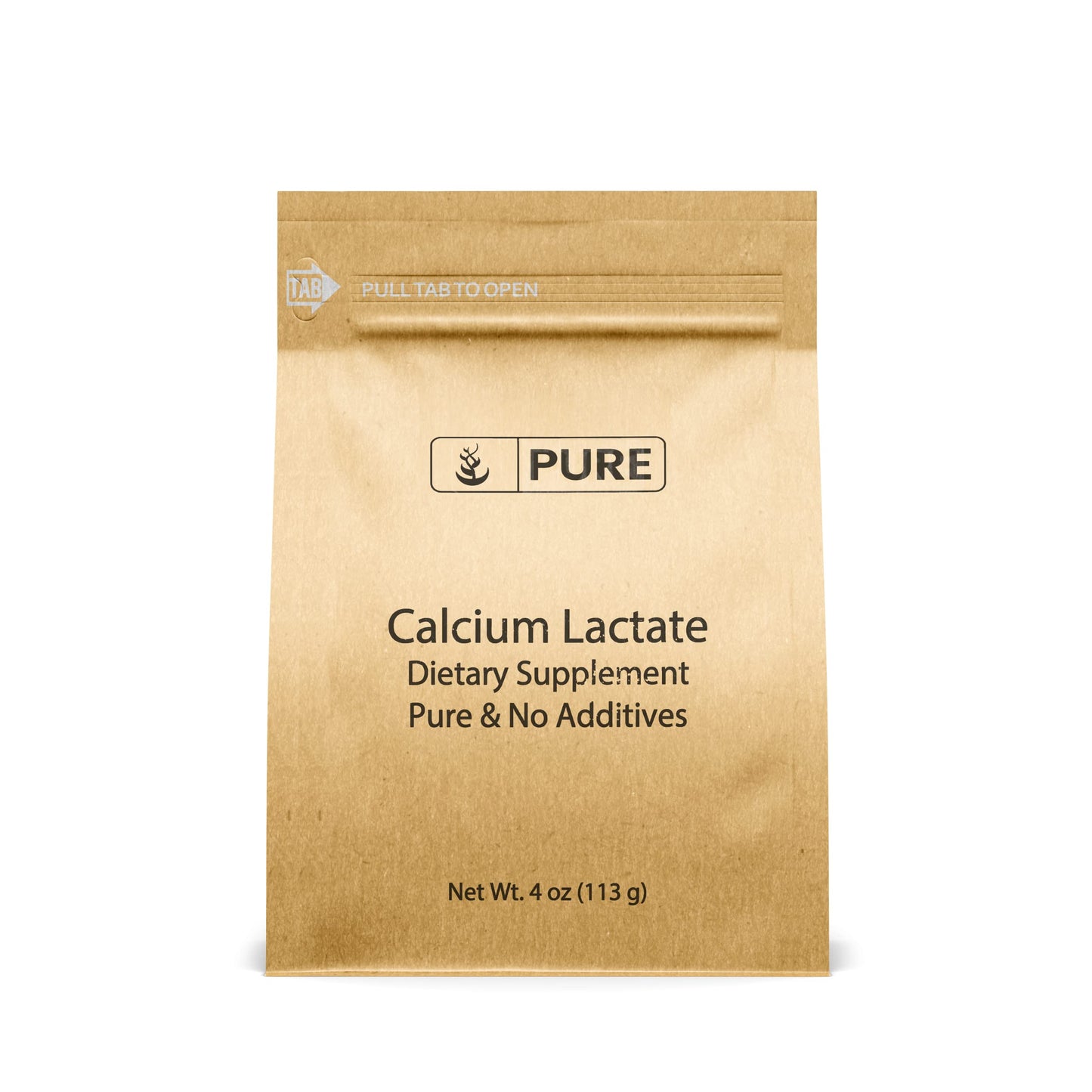 Pure Original Ingredients Calcium Lactate Calcium Supplement, Powder, 4 Ounce