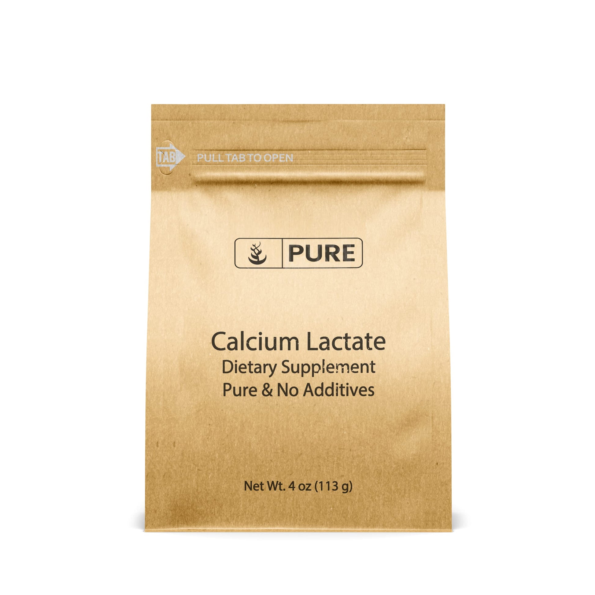 Pure Original Ingredients Calcium Lactate Calcium Supplement, Powder, 4 Ounce