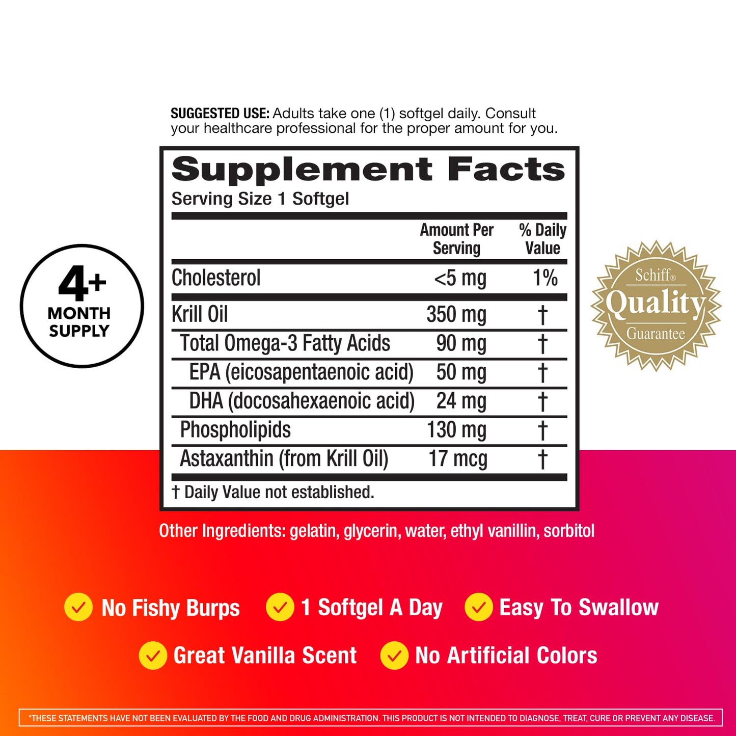 MegaRed Omega-3 Krill Oil 350mg Softgels 130 Count