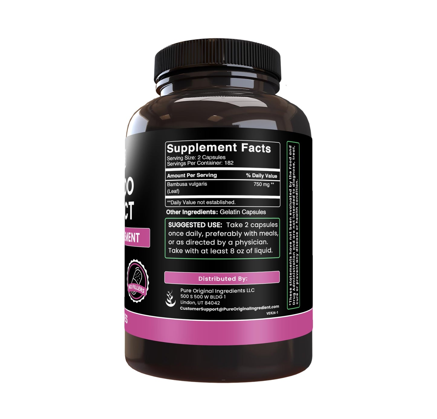 PURE ORIGINAL INGREDIENTS Bamboo Extract Capsules 365