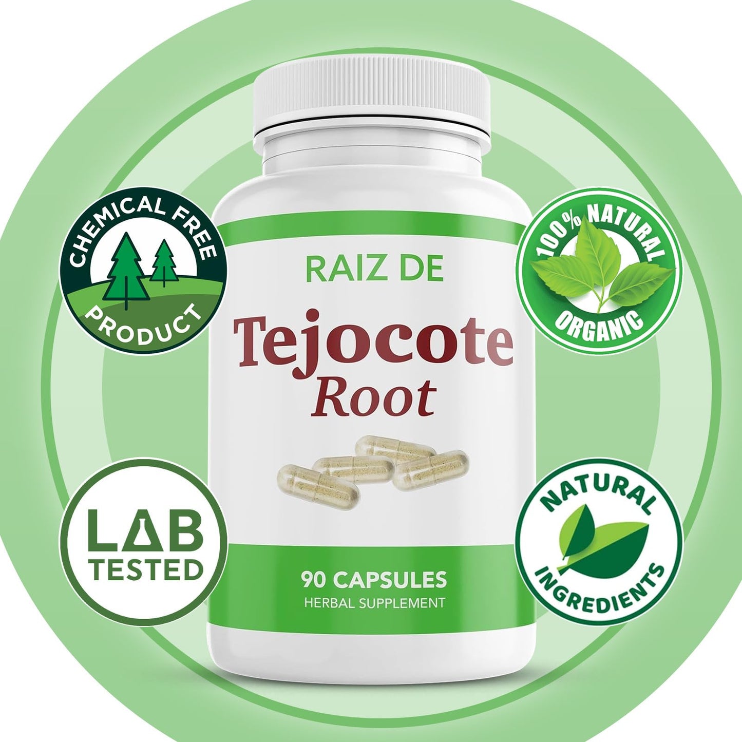 Raiz DE Tejocote Root Herbal Supplement Capsules 90 Count