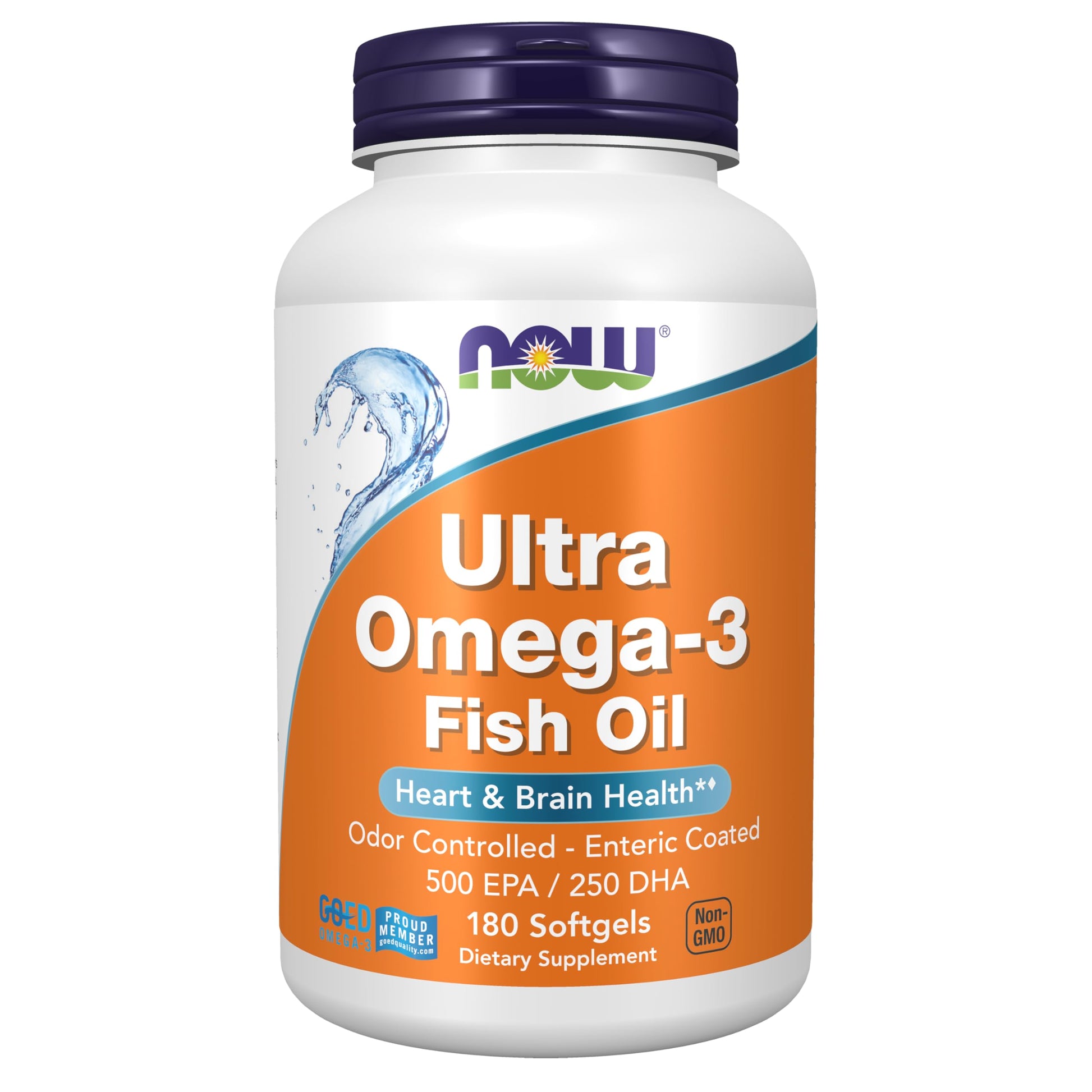 NOW Foods Ultra Omega-3 Molecularly Distilled and Enteric Coated Softgels, 180 Count