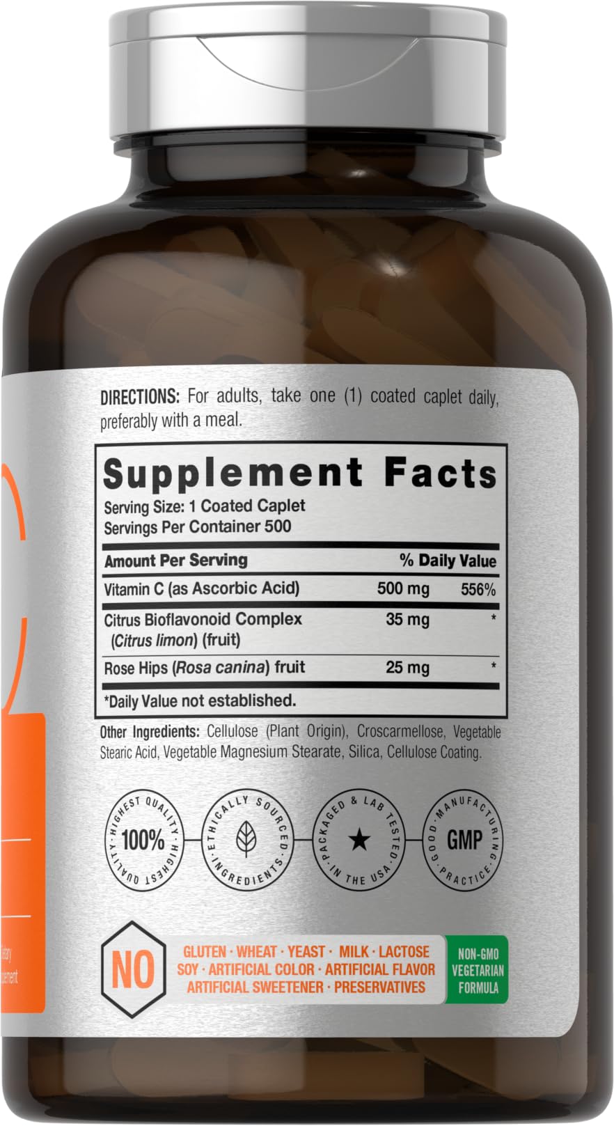 Horbäach Vitamin C 500mg Caplets, 500 Count