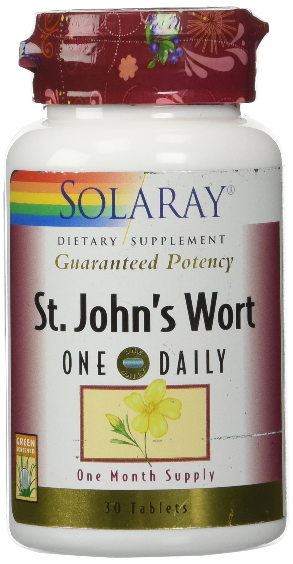 Solaray St. John's Wort Aerial Extract 900mg Tablets, 30 Count