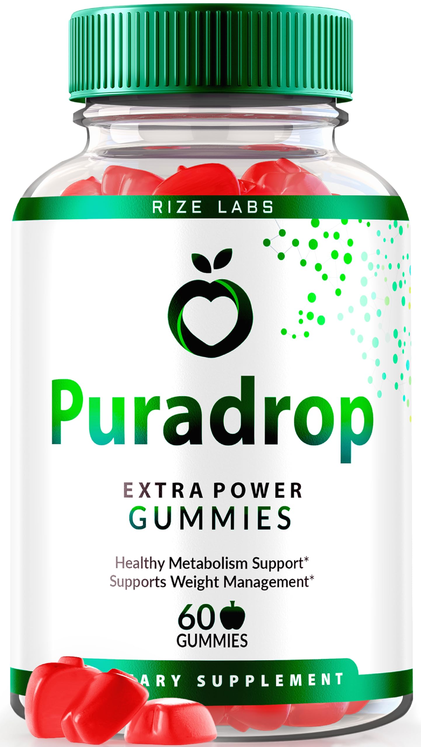Rize Labs Puradrop Extra Power Gummies for Weight Loss Management, Extra Strength, Keto ACV (Apple Cider Vinegar) Gummy Supports Healthy Metabolism, 60 Gummies