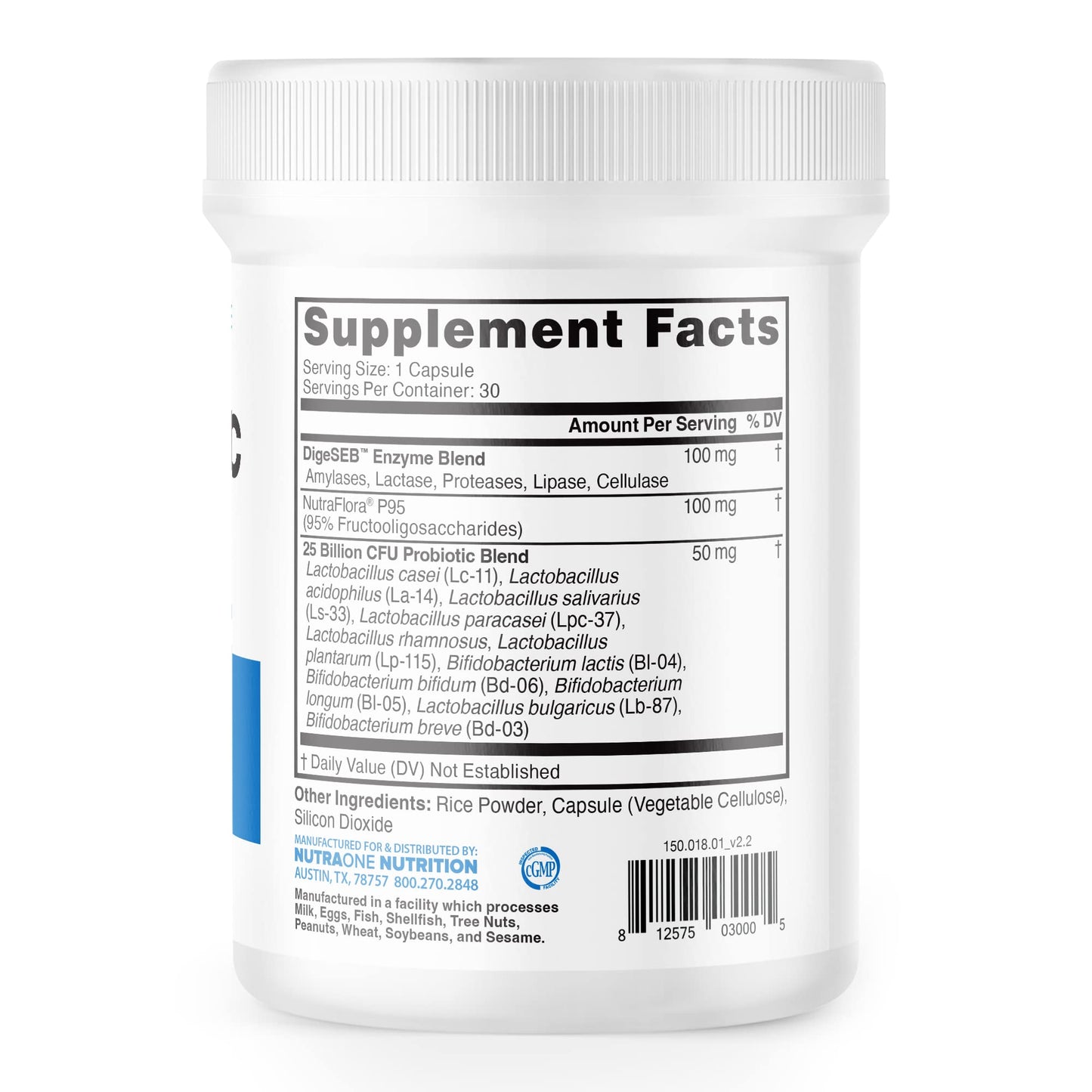 NutraOne ProbioticX Probiotic Supplement for Women & Men Digestive Health & Immune Support Probiotics 30 Capsules