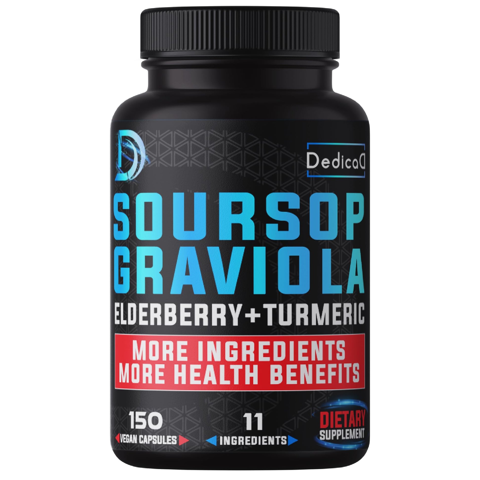 DEDICAD 11in1 Graviola Soursop Capsules, 150 Capsules